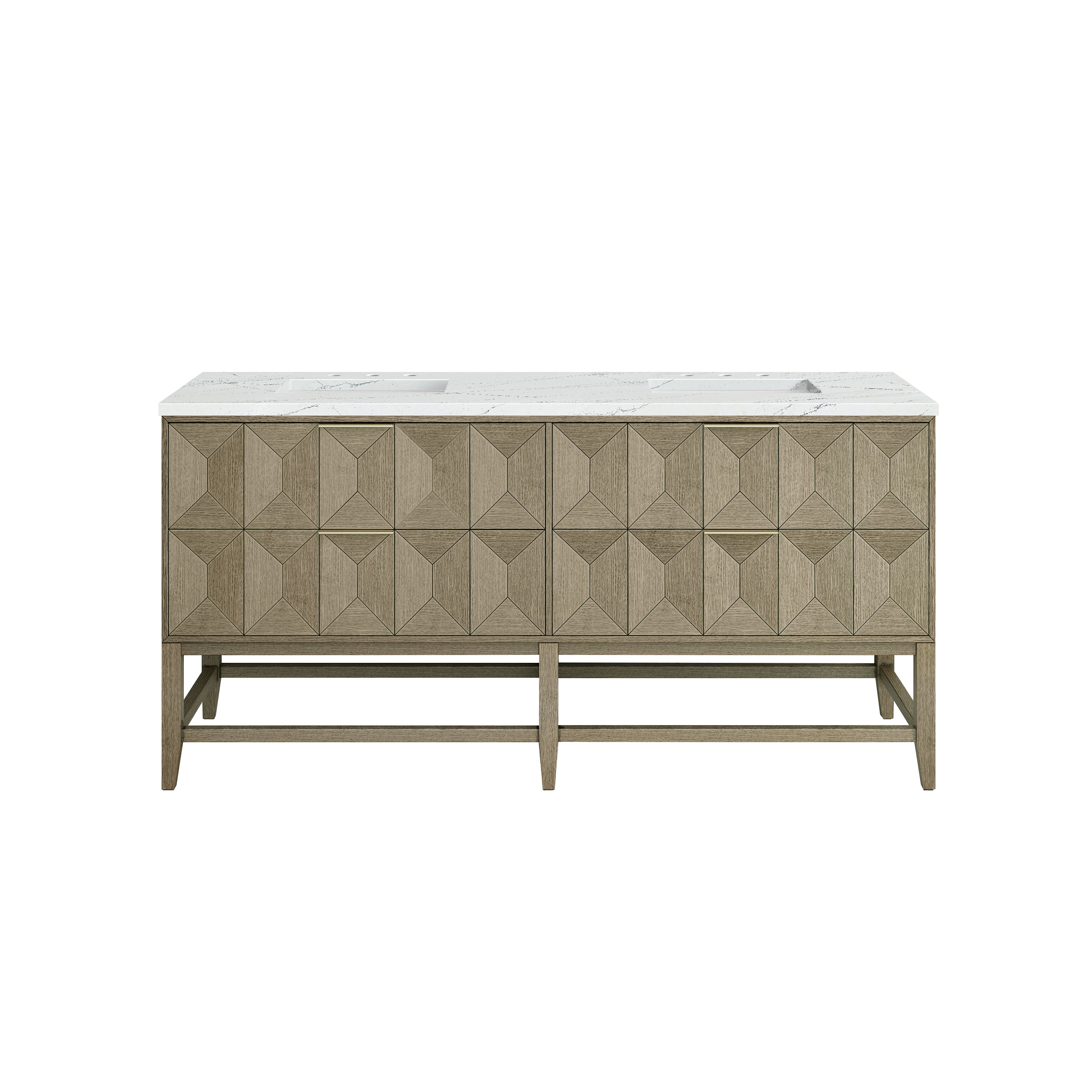 James Martin Vanities Emmeline 72" Double Vanity - Pebble Oak