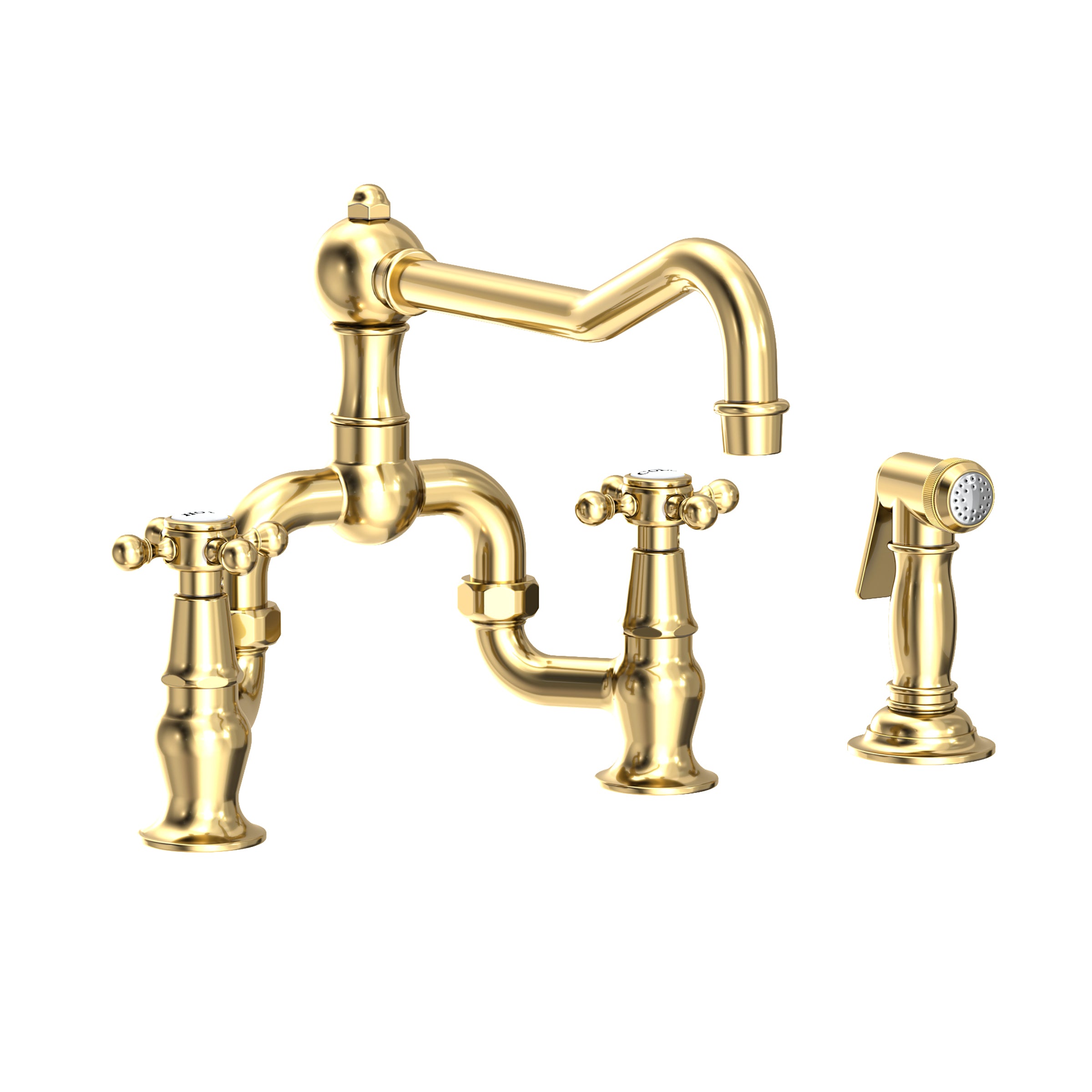 Newport Brass Chesterfield Kitchen Bridge Faucet with Side Spray