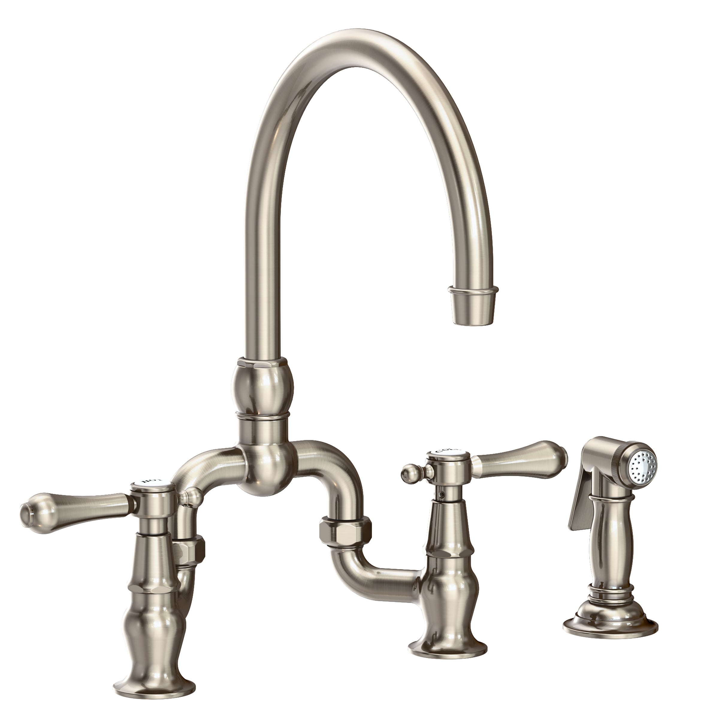Newport Brass Chesterfield Kitchen Bridge Faucet with Side Spray