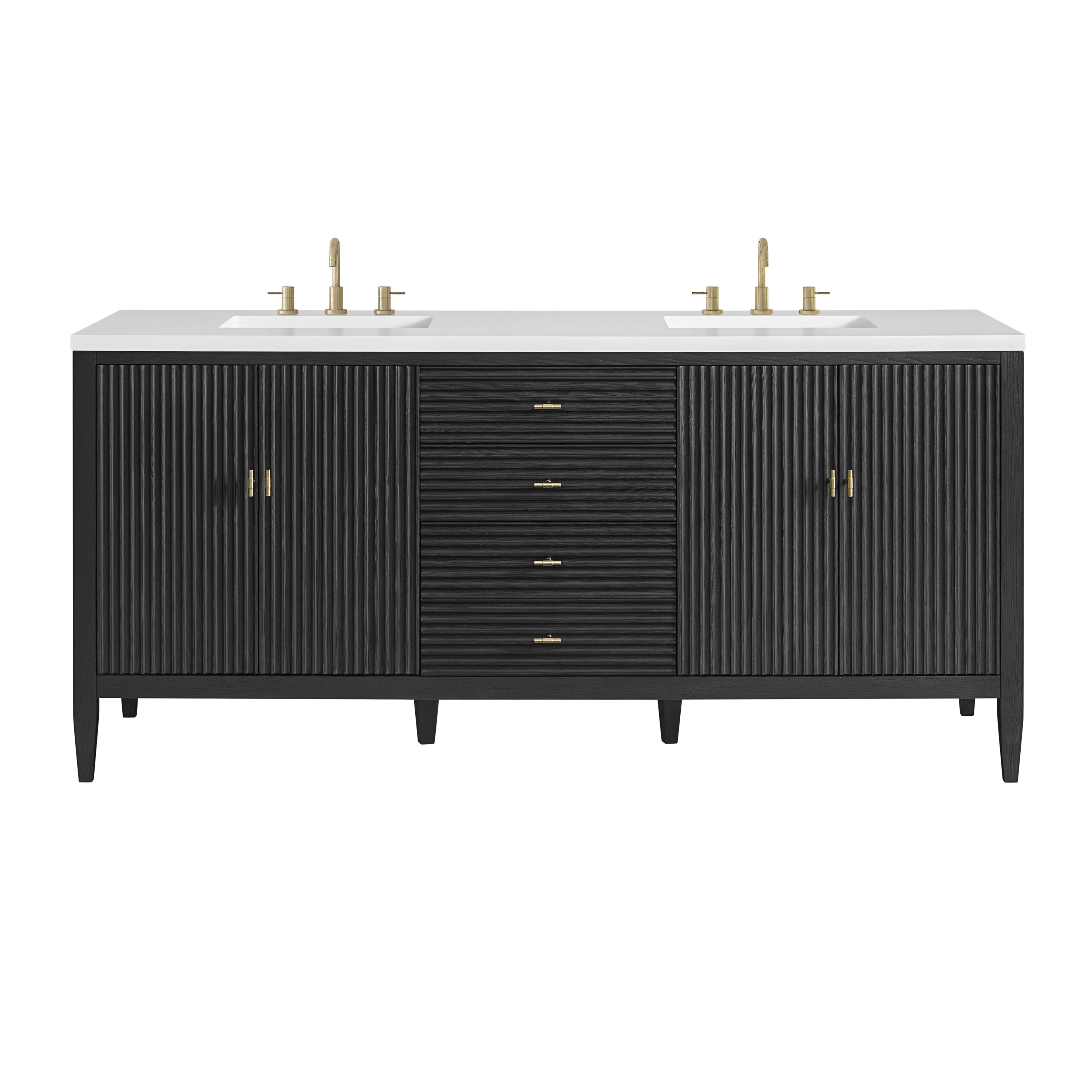 James Martin Vanities Myrrin 72" Double Vanity - Carbon Oak