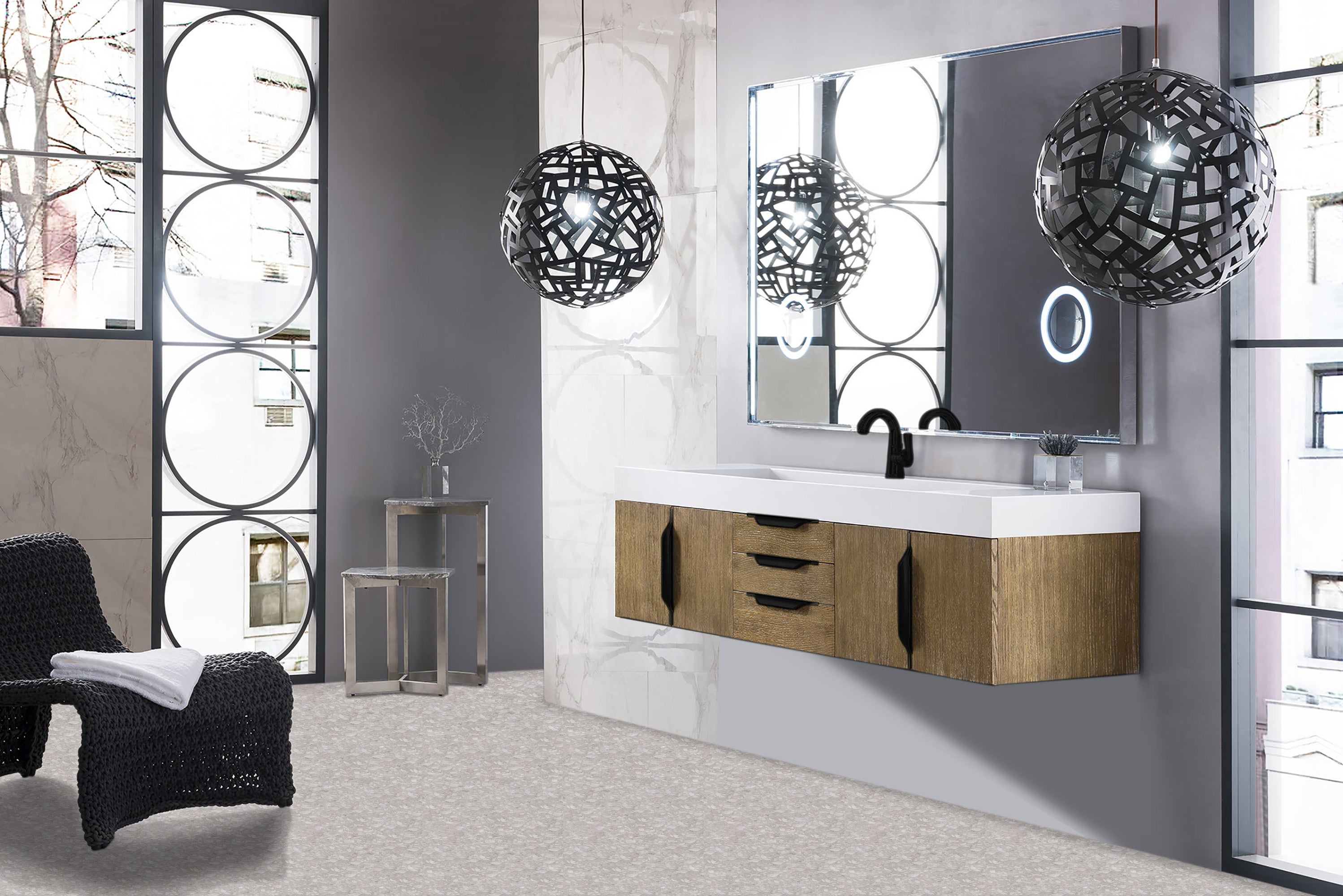 latte oak vanity