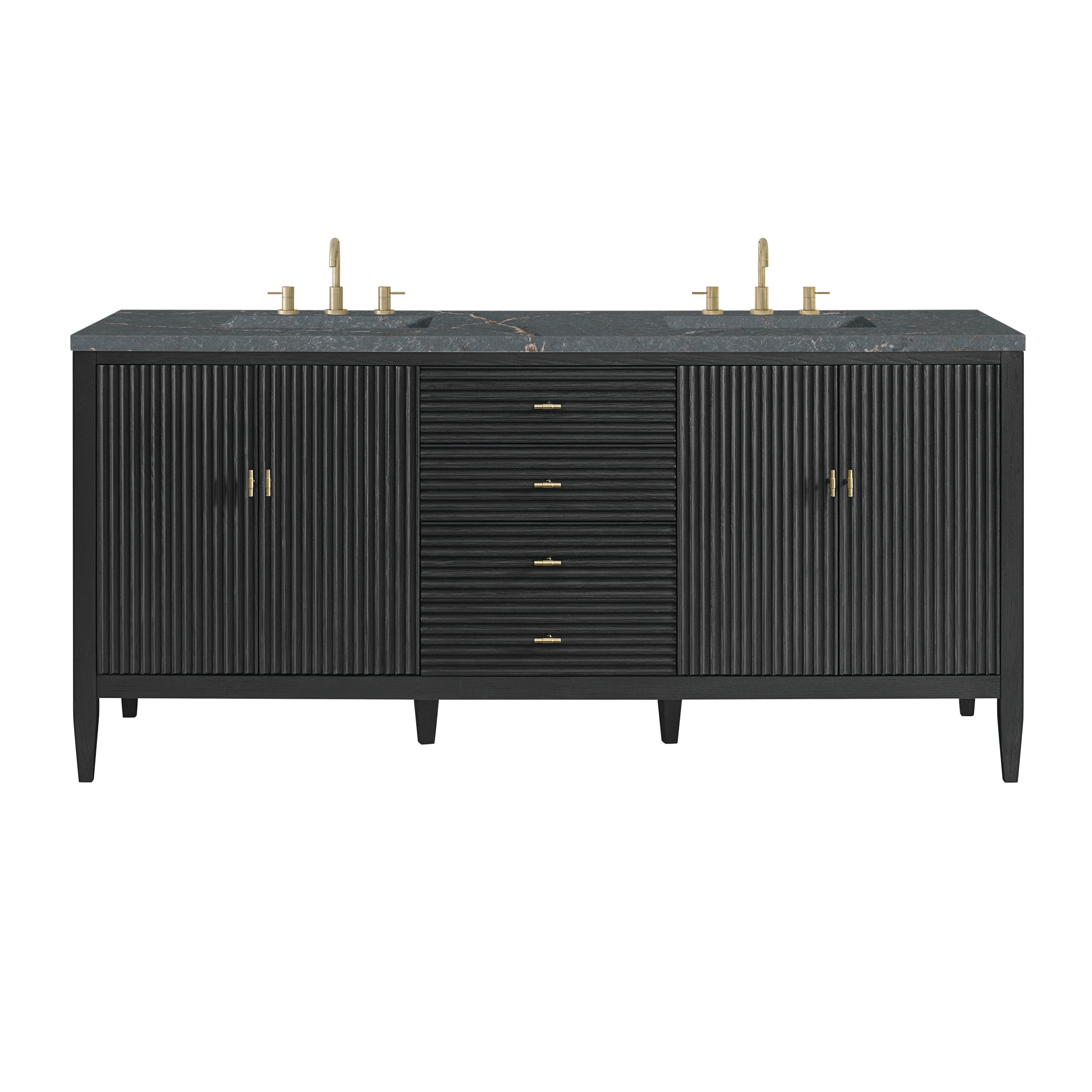 James Martin Vanities Myrrin 72" Double Vanity - Carbon Oak