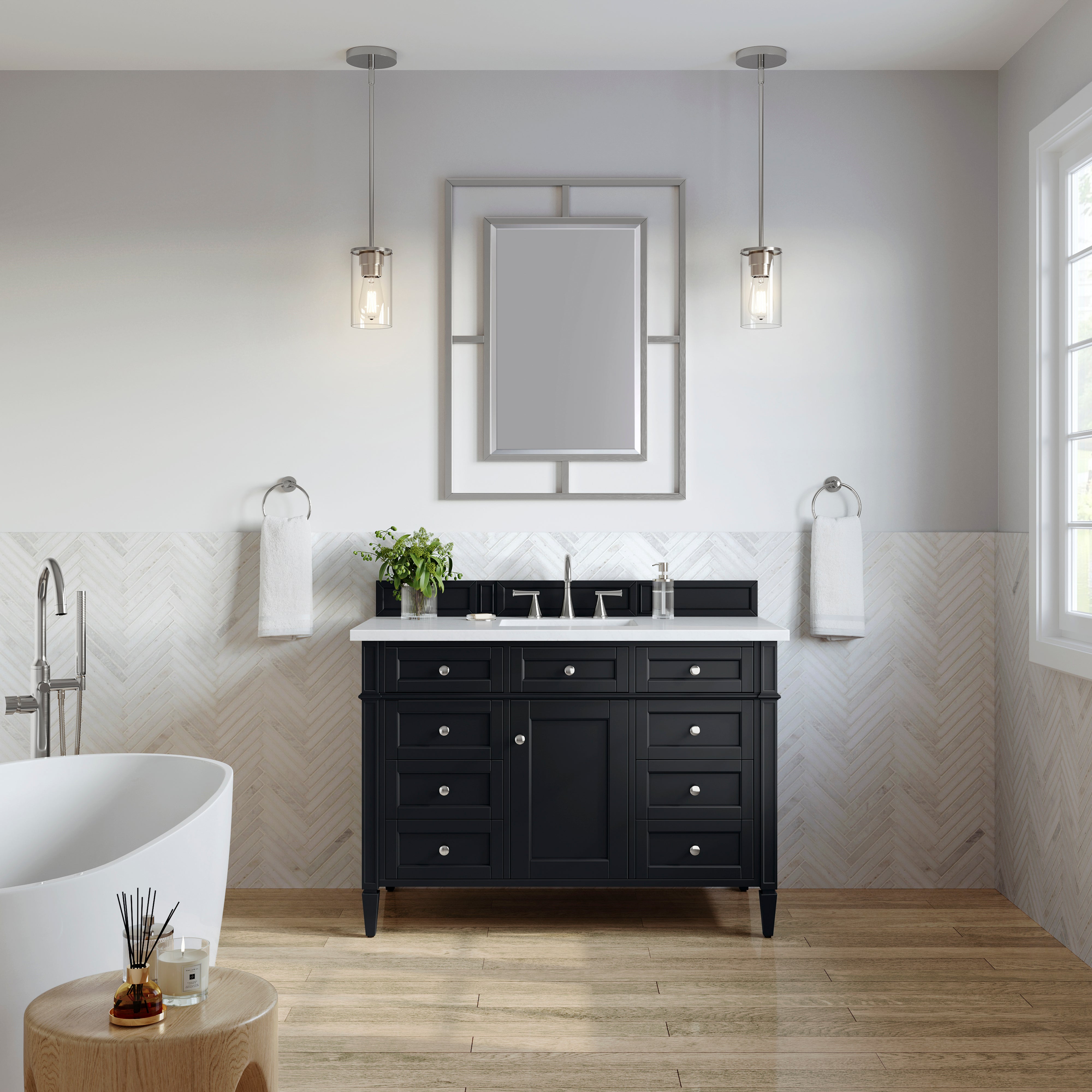 James Martin Vanities Brittany 48" Single Vanity - Black Onyx