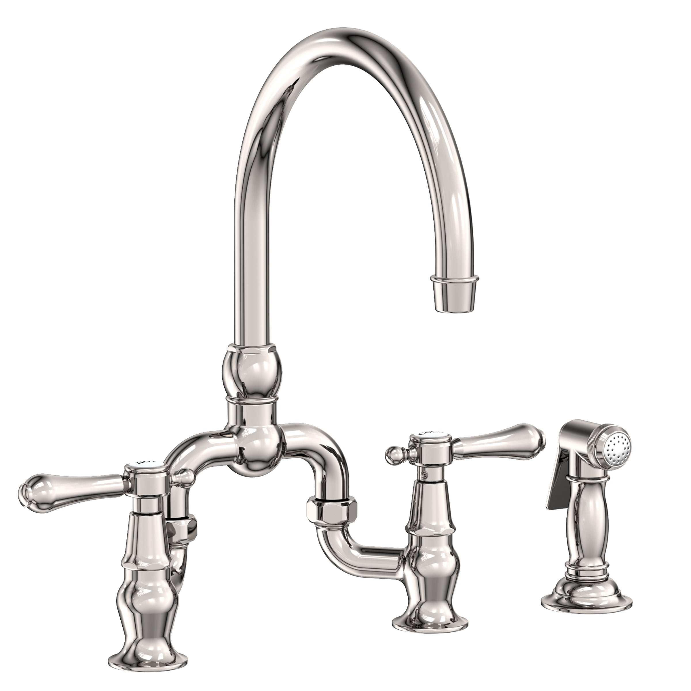 Newport Brass Chesterfield Kitchen Bridge Faucet with Side Spray