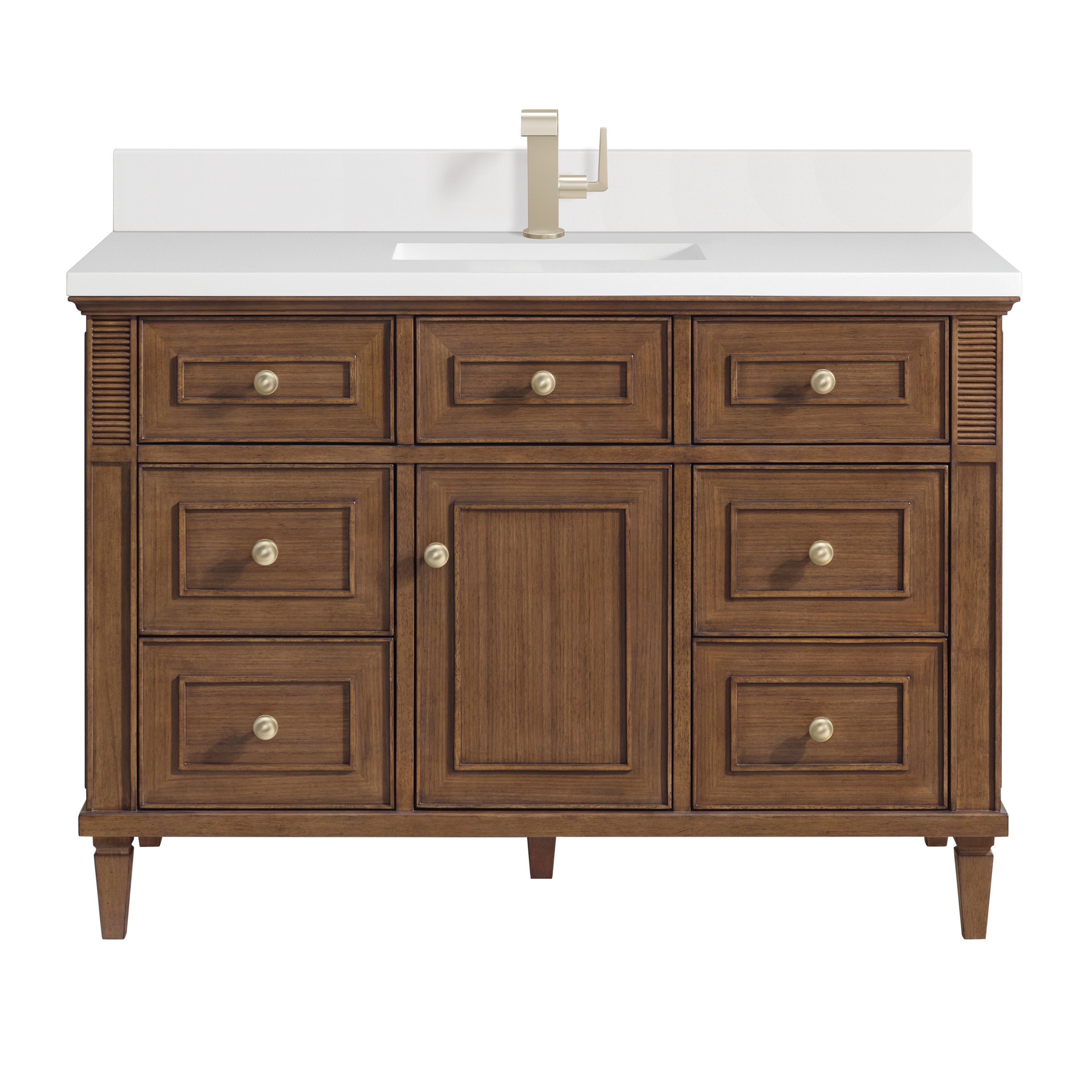 James Martin Vanities Lorelai 48" Single Vanity - Mid-Century Walnut