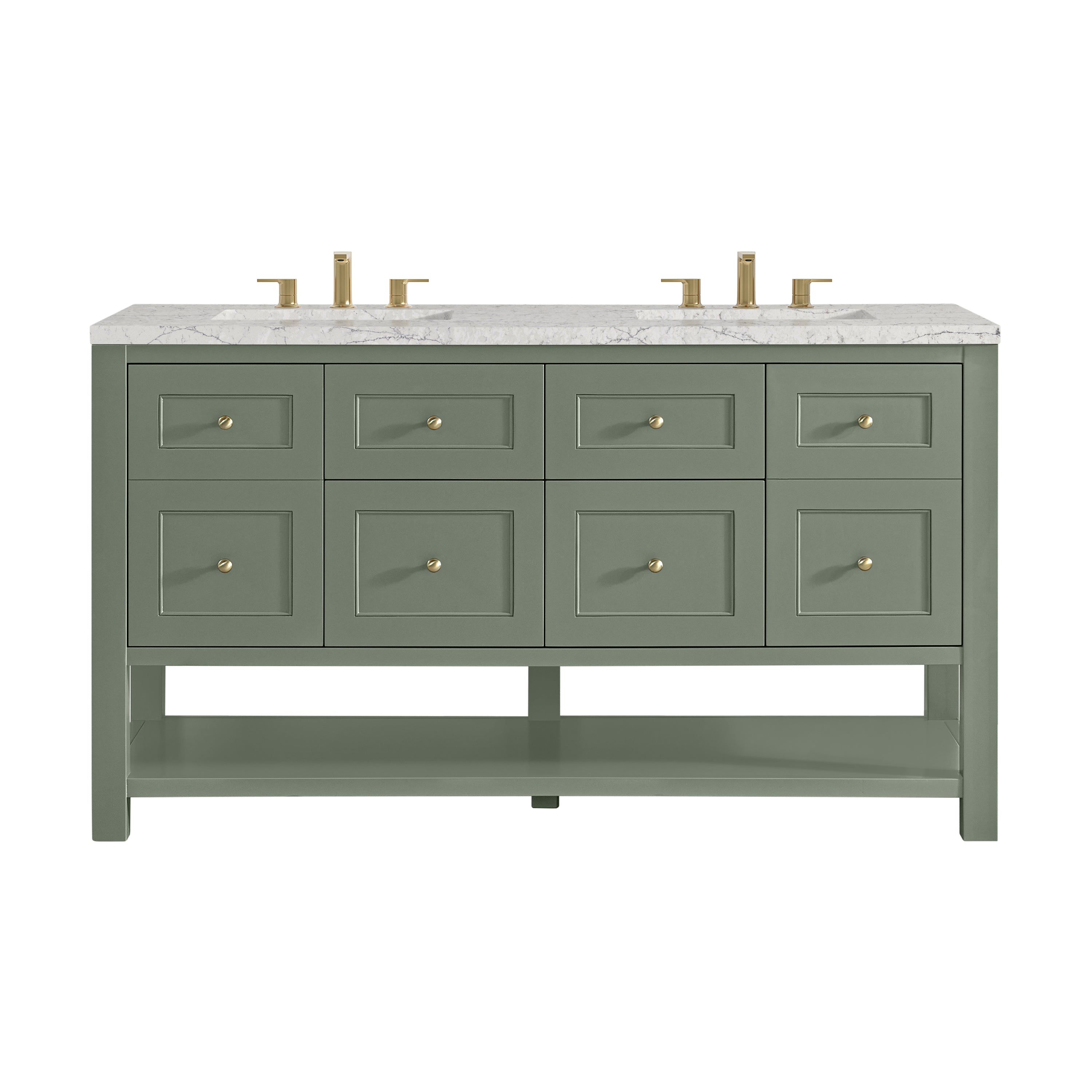 James Martin Vanities Breckenridge 60" Double Vanity - Smokey Celadon