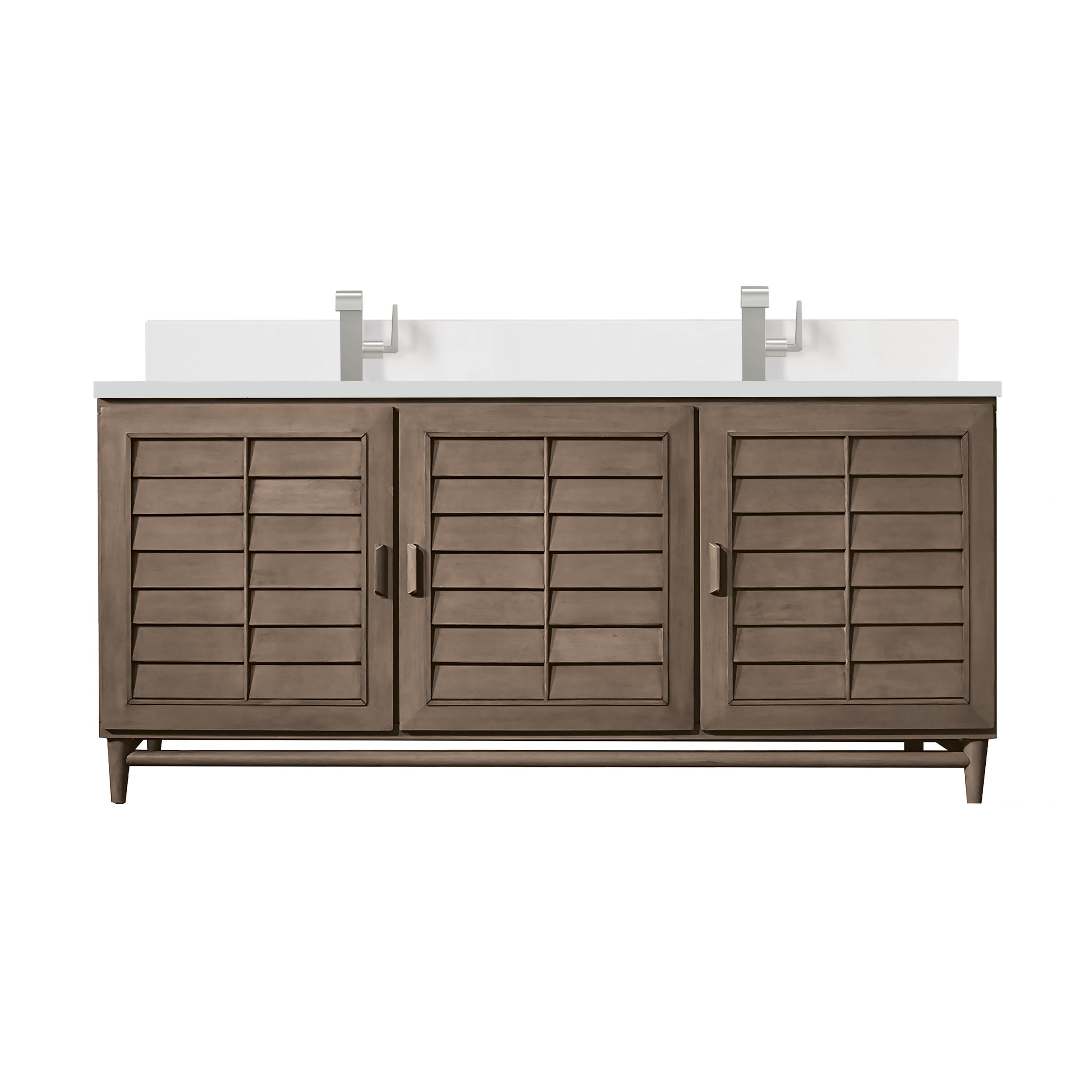 James Martin Vanities Portland 72" Double Vanity Whitewashed Walnut
