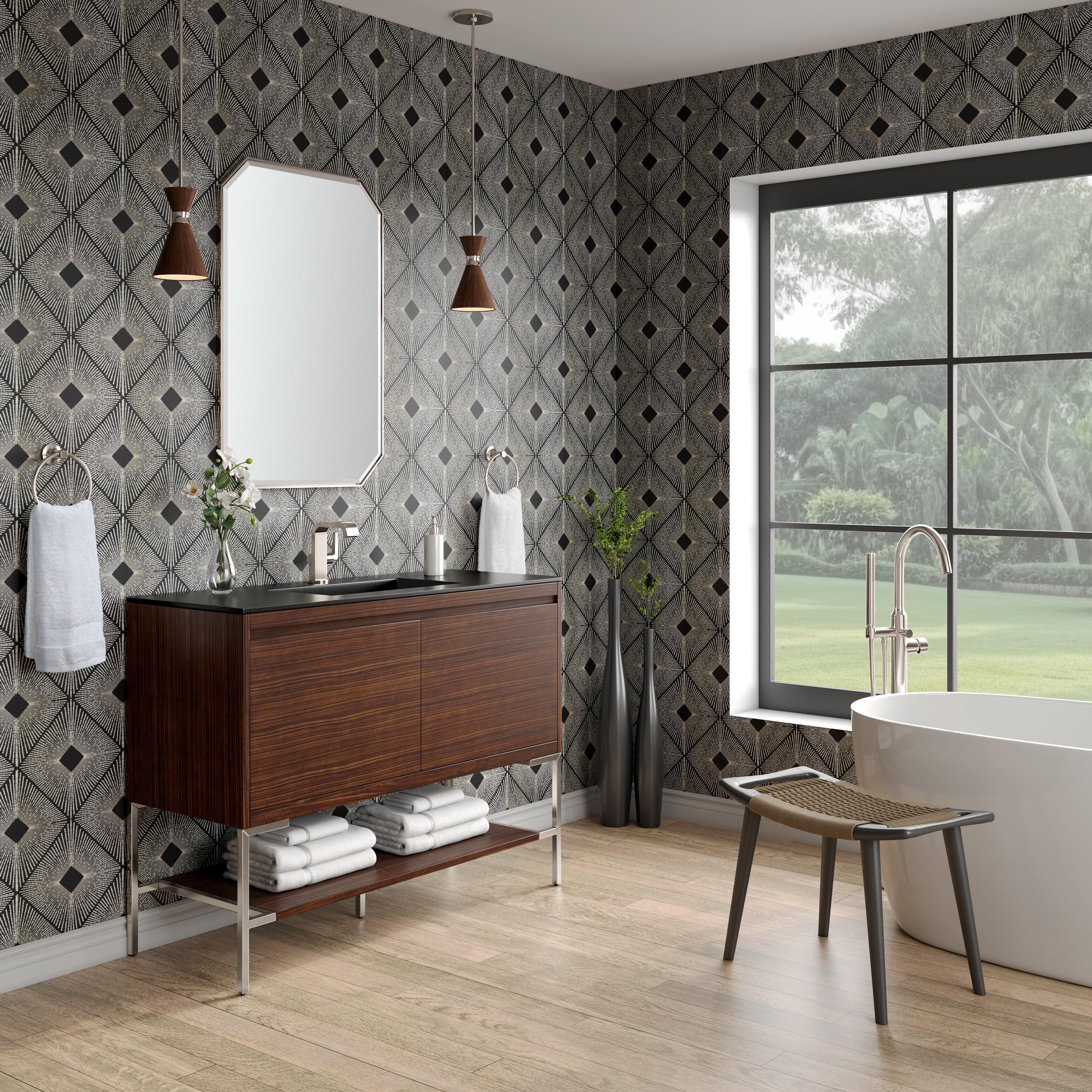 charcoal black composite stone top vanity