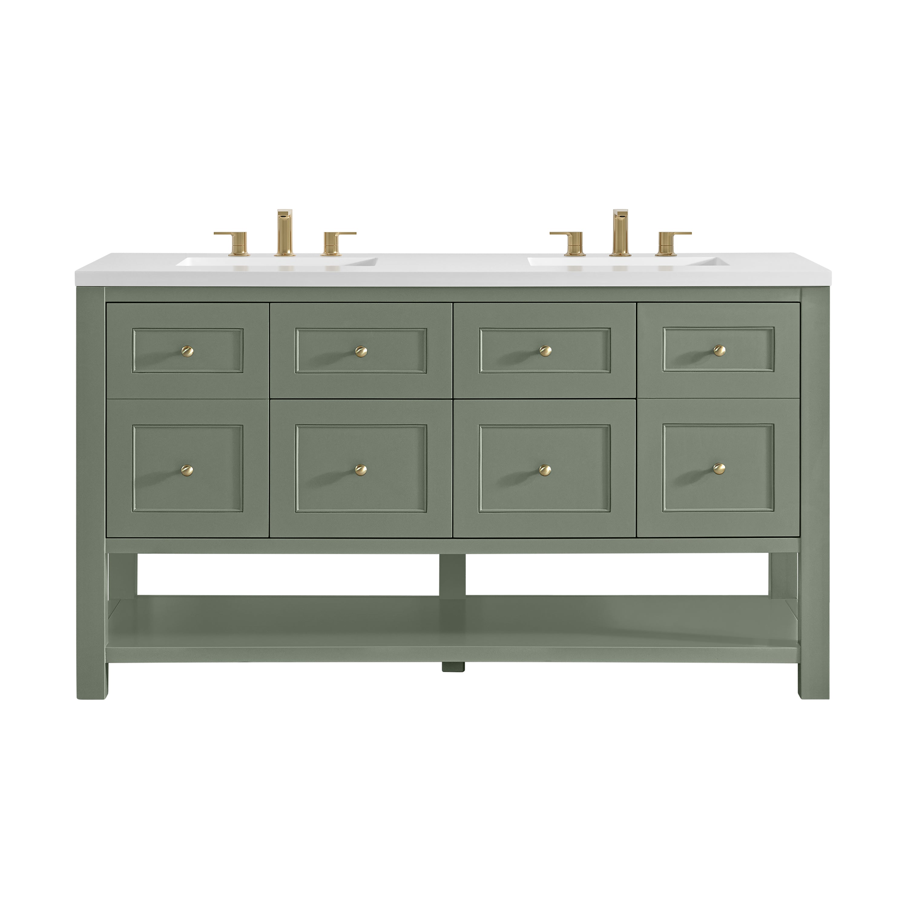James Martin Vanities Breckenridge 60" Double Vanity - Smokey Celadon