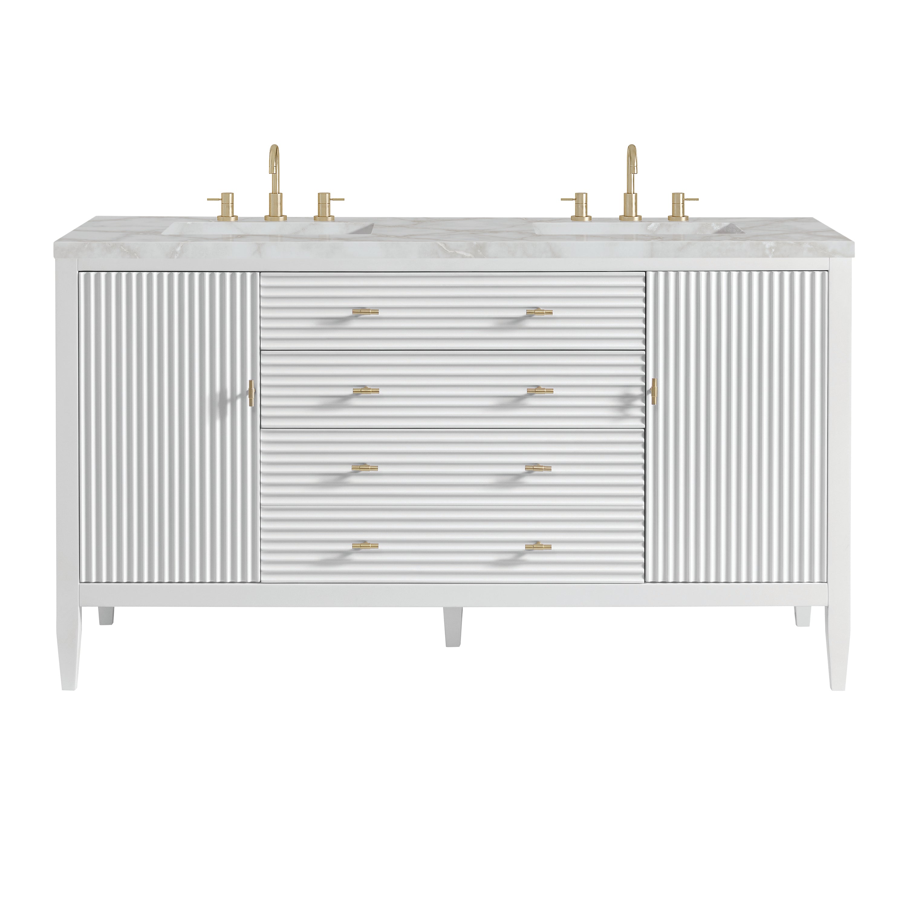 James Martin Vanities Myrrin 60" Double Vanity - Bright White