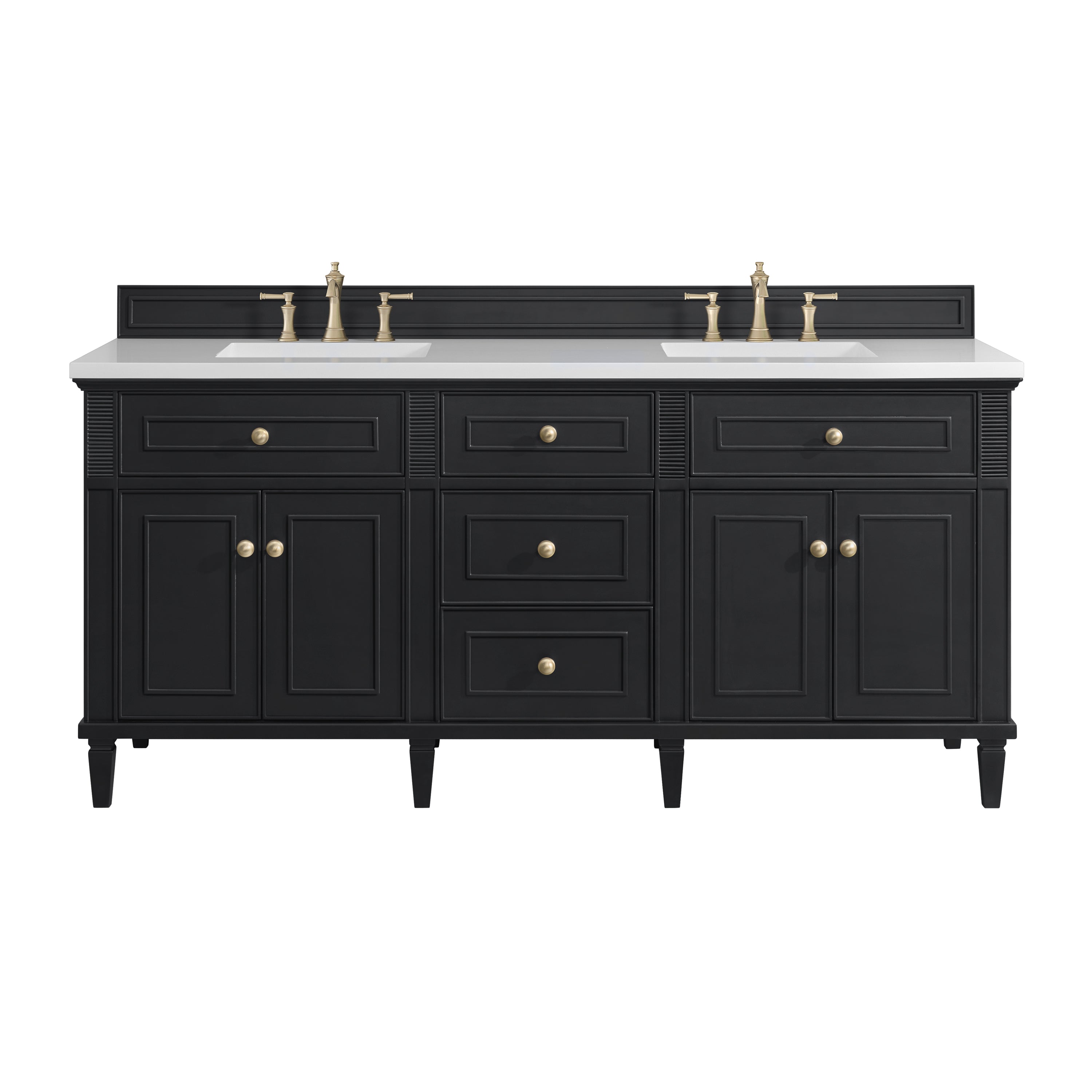 James Martin Vanities Lorelai 72" Double Vanity - Black Onyx
