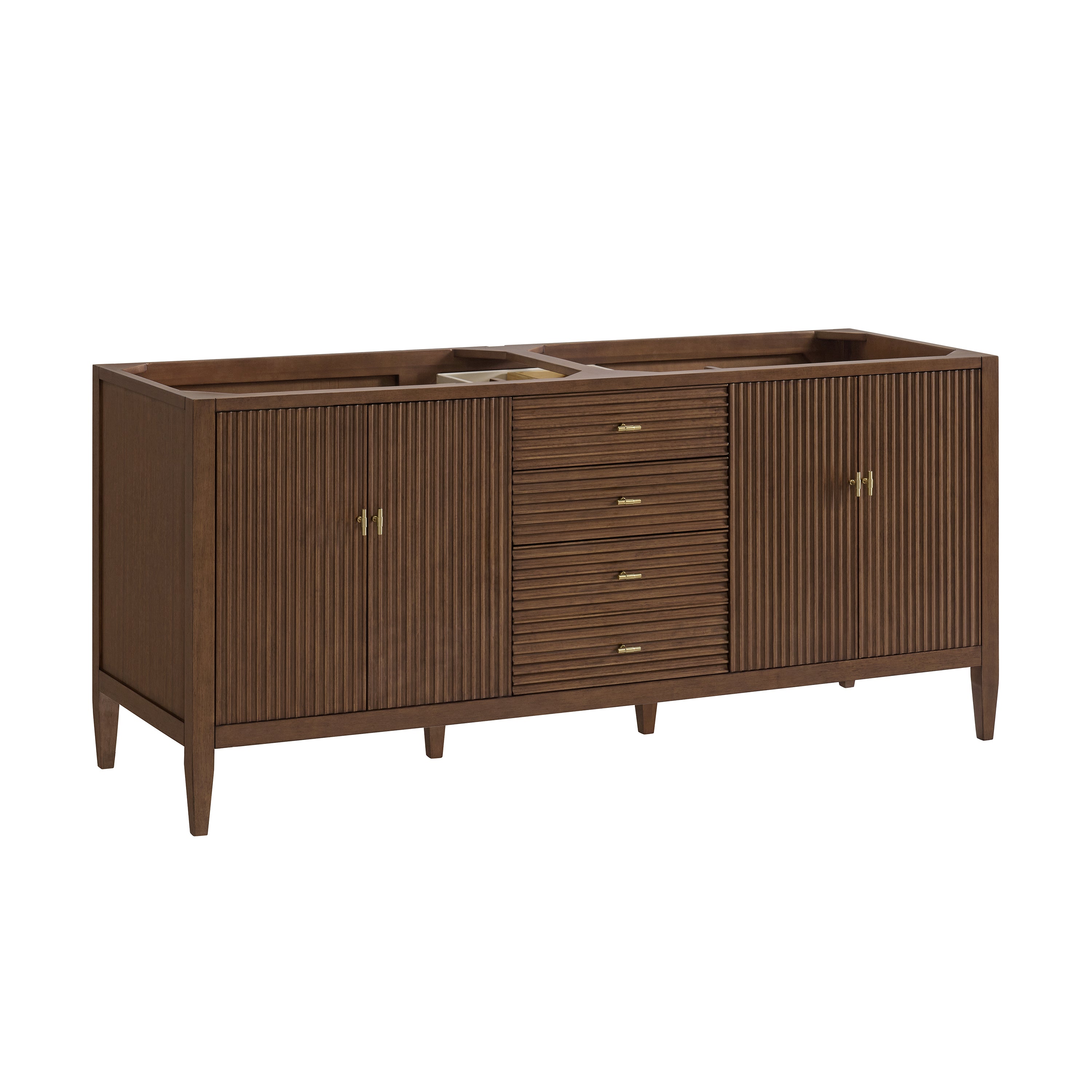 James Martin Vanities Myrrin 72" Double Vanity - Mid Century Walnut