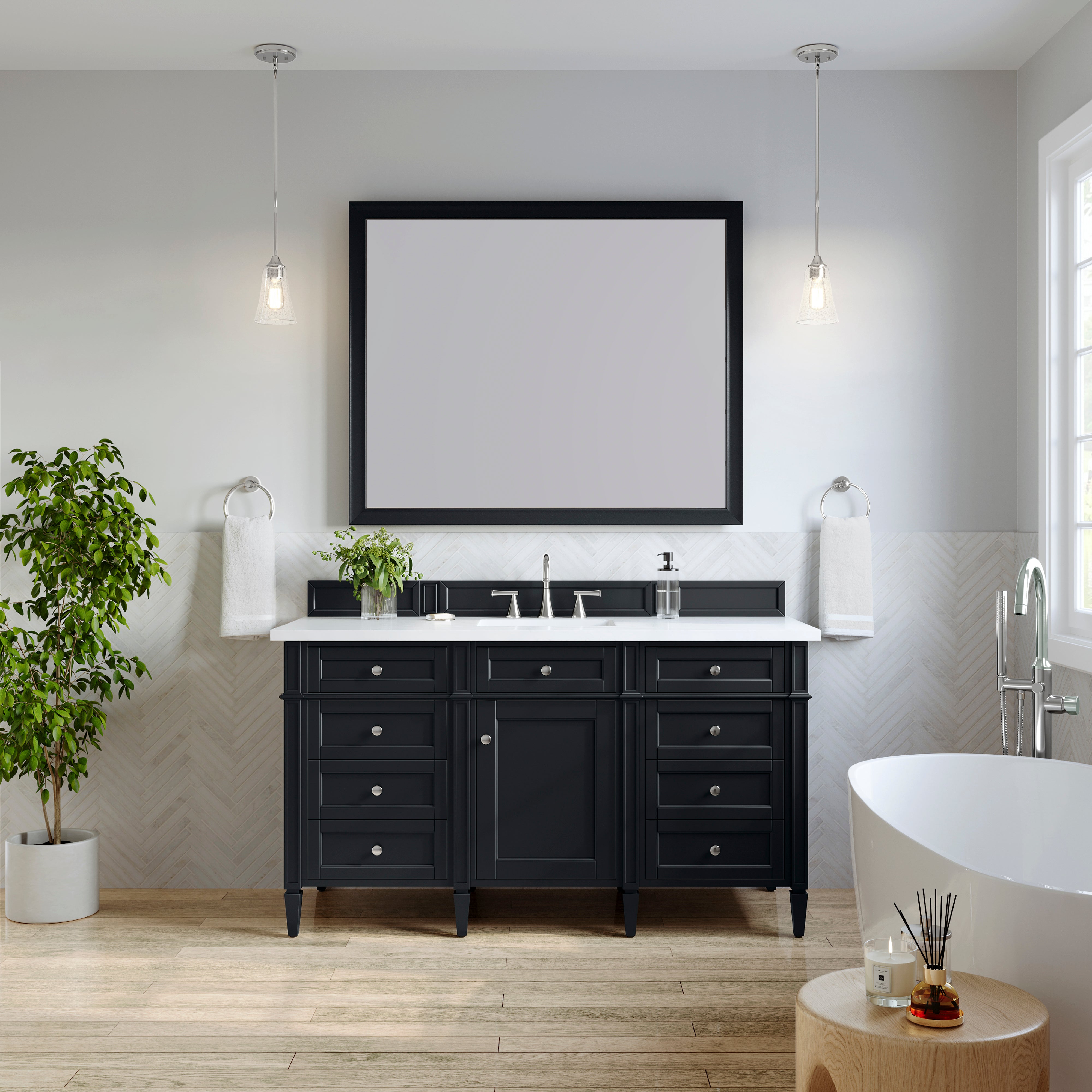 James Martin Vanities Brittany 60" Single Vanity - Black Onyx