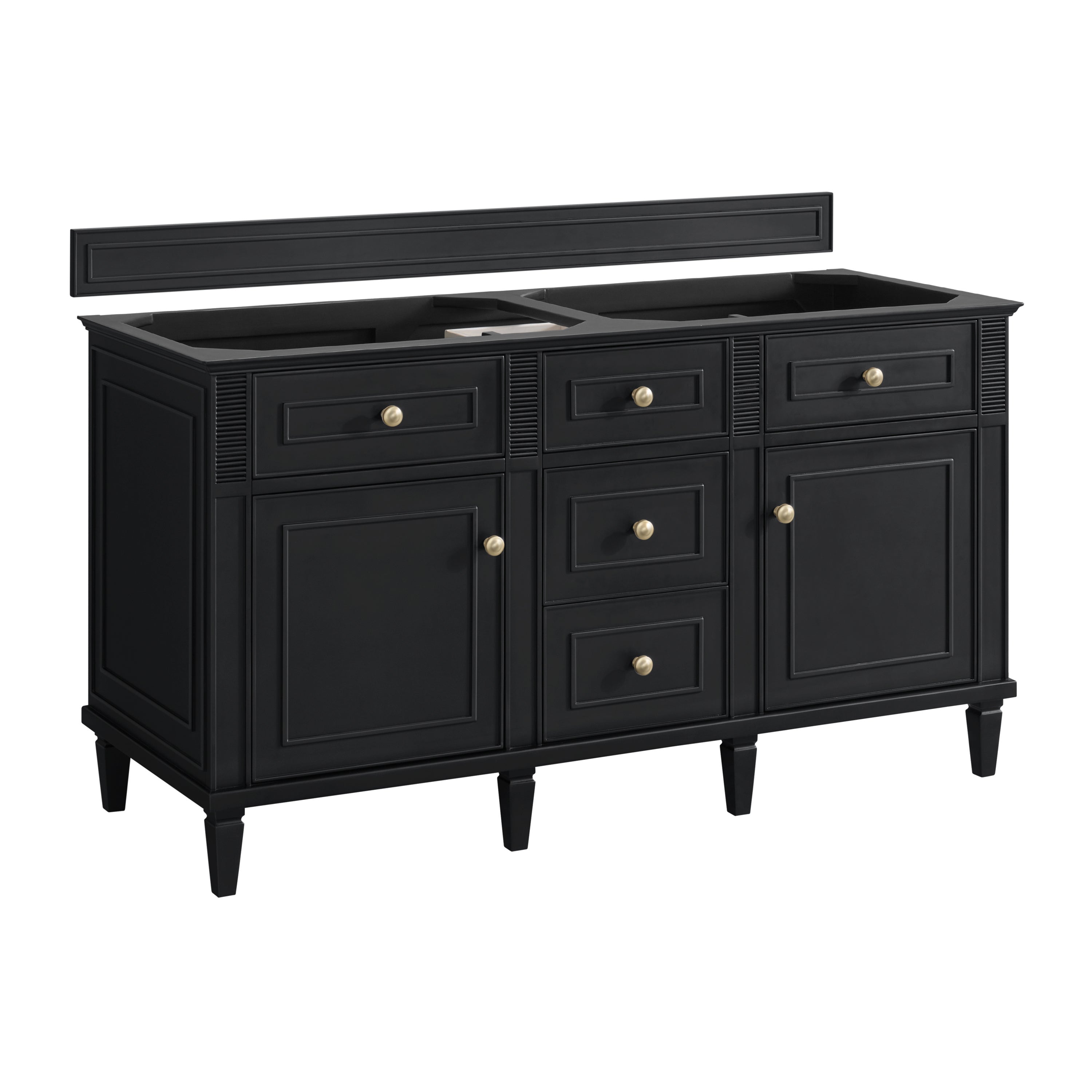 James Martin Vanities Lorelai 60" Double Vanity - Black Onyx