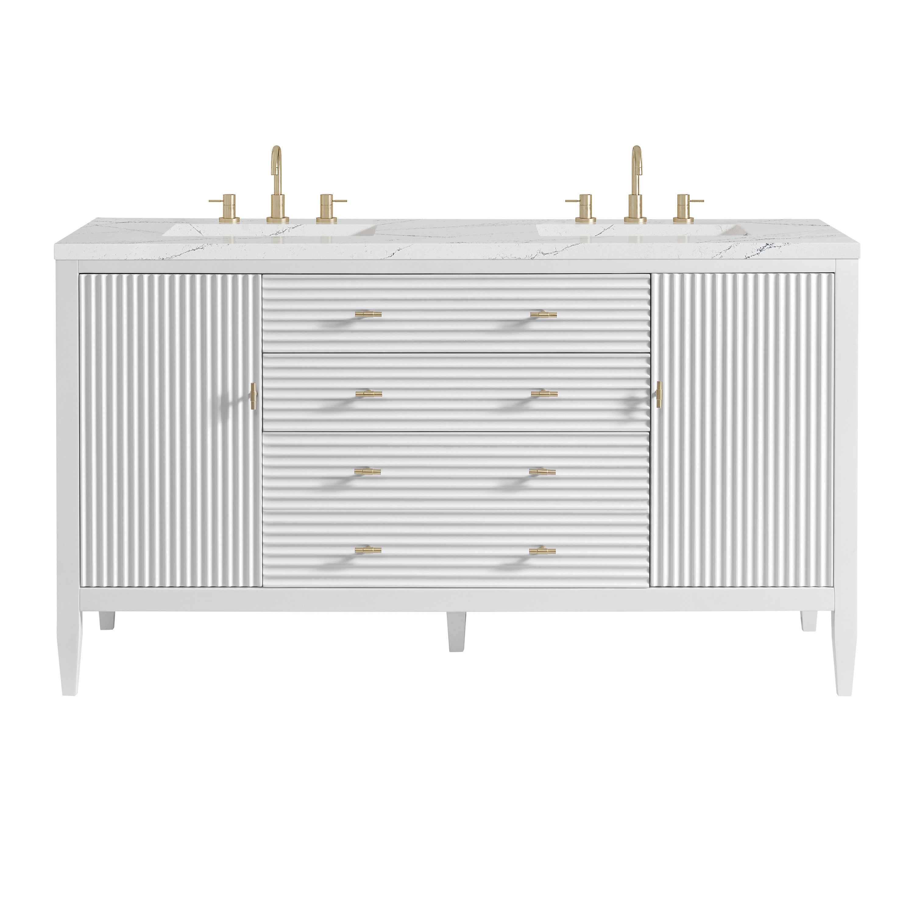 James Martin Vanities Myrrin 60" Double Vanity - Bright White