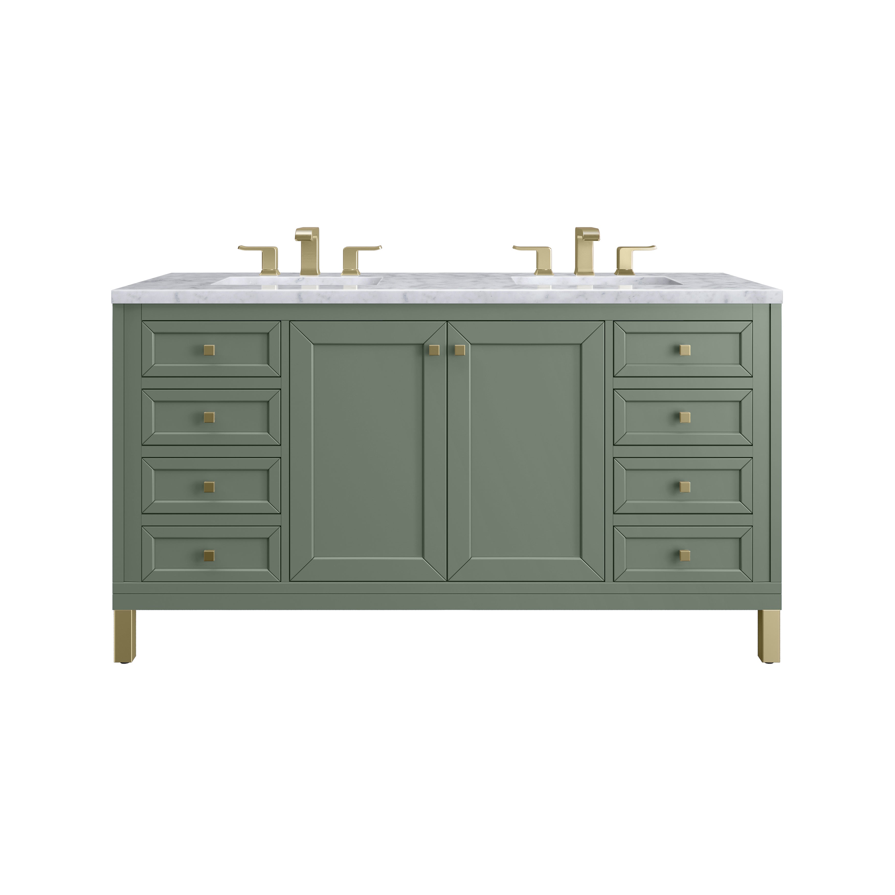 James Martin Vanities Chicago 60" Double Vanity - Smokey Celadon