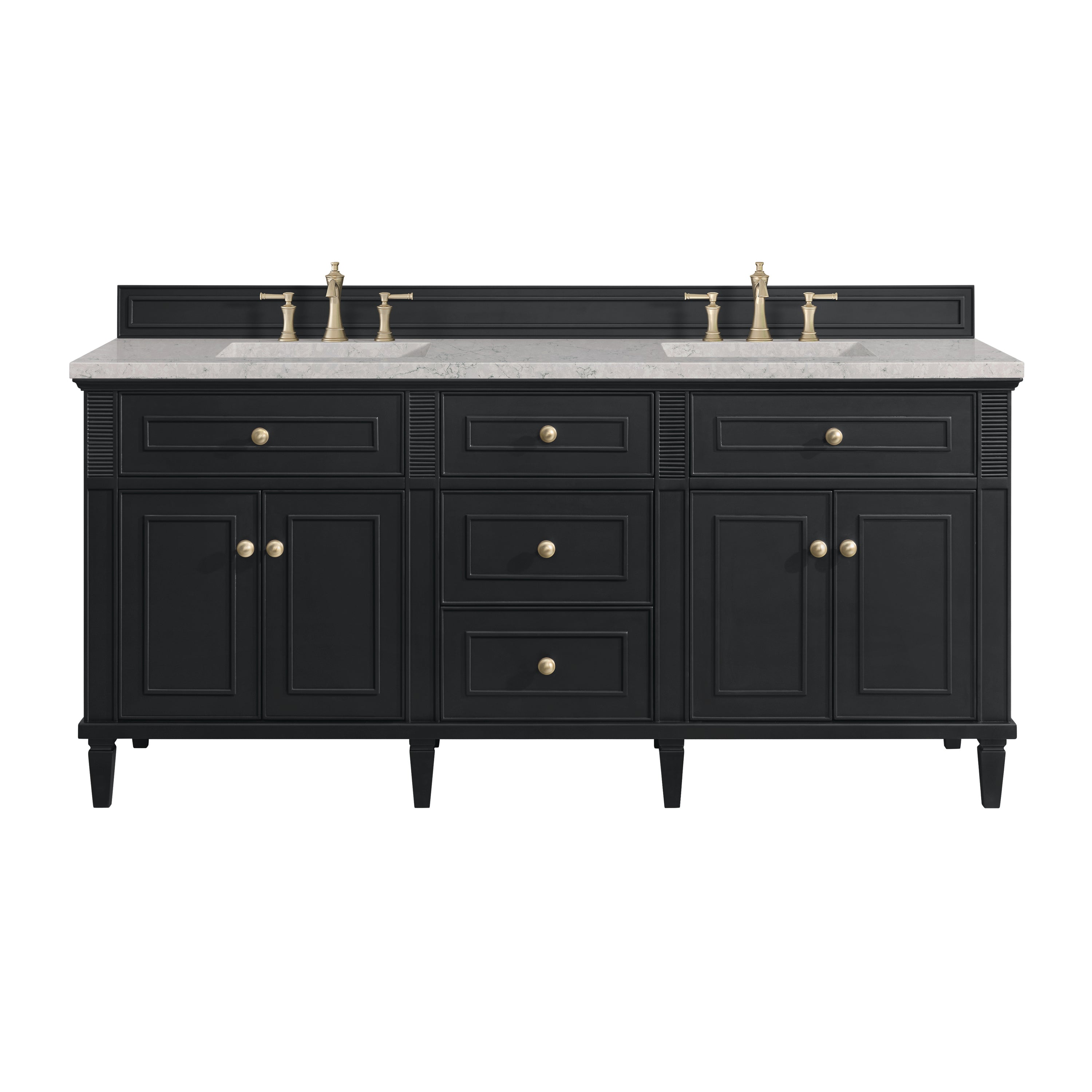 James Martin Vanities Lorelai 72" Double Vanity - Black Onyx