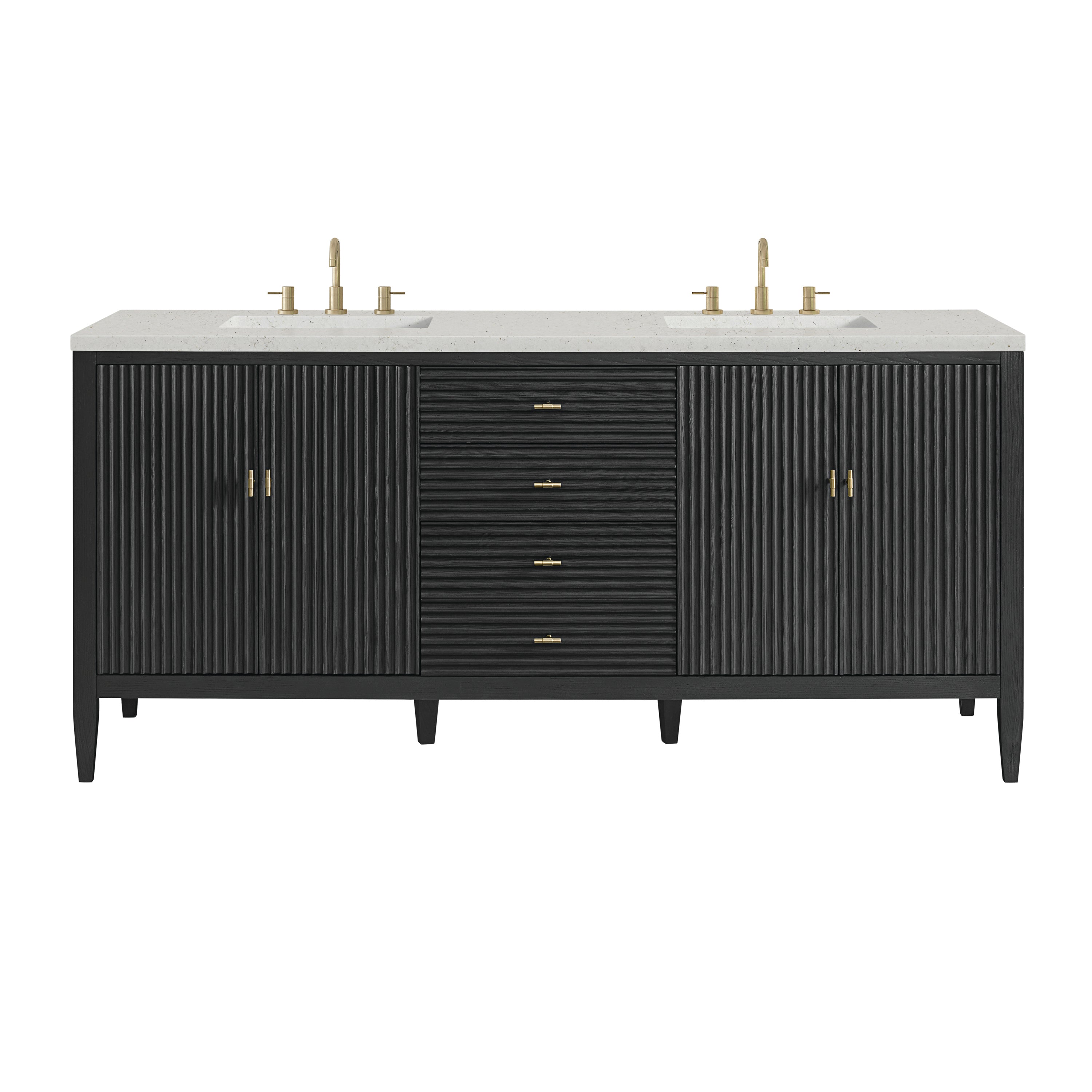 James Martin Vanities Myrrin 72" Double Vanity - Carbon Oak