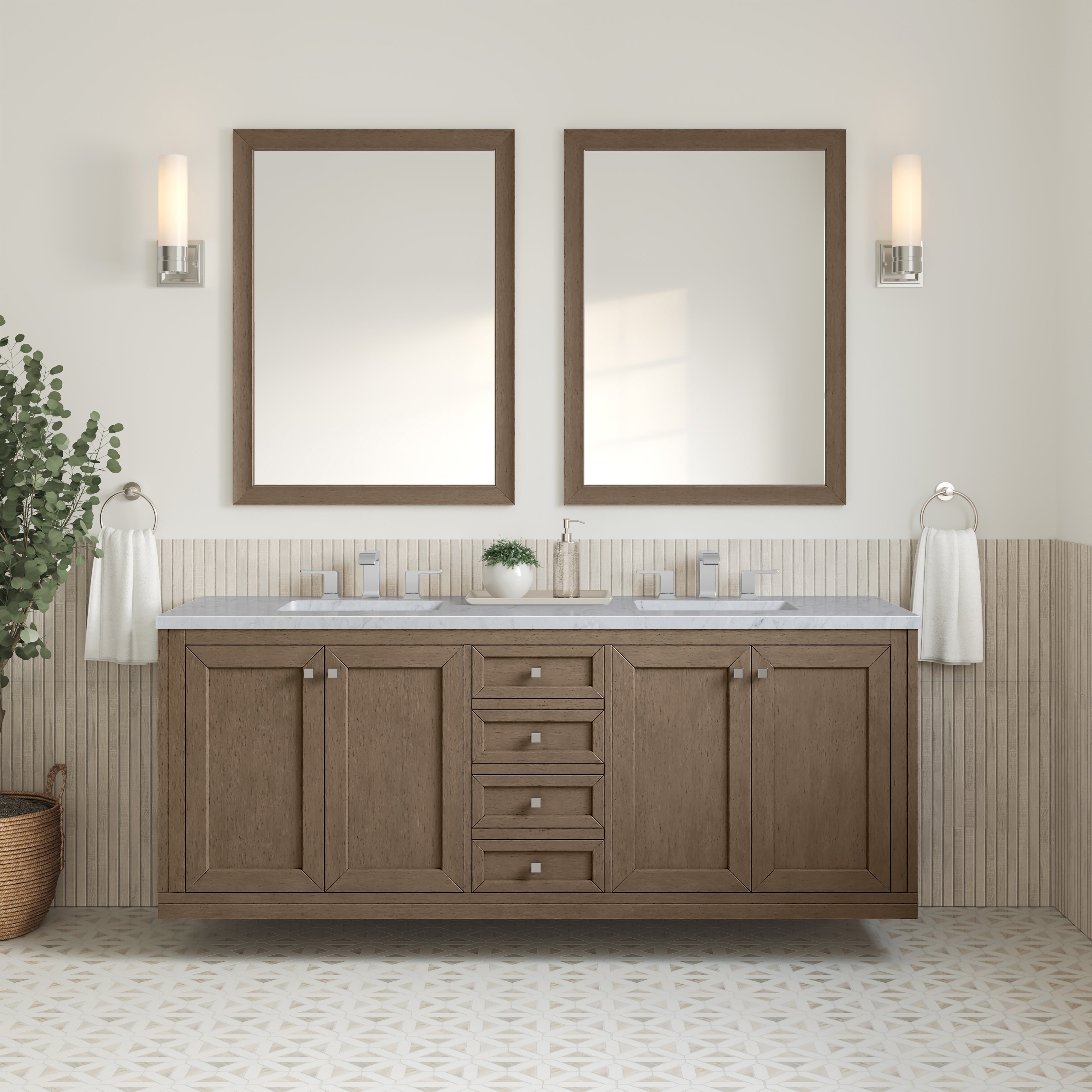 carrara marble top vanity