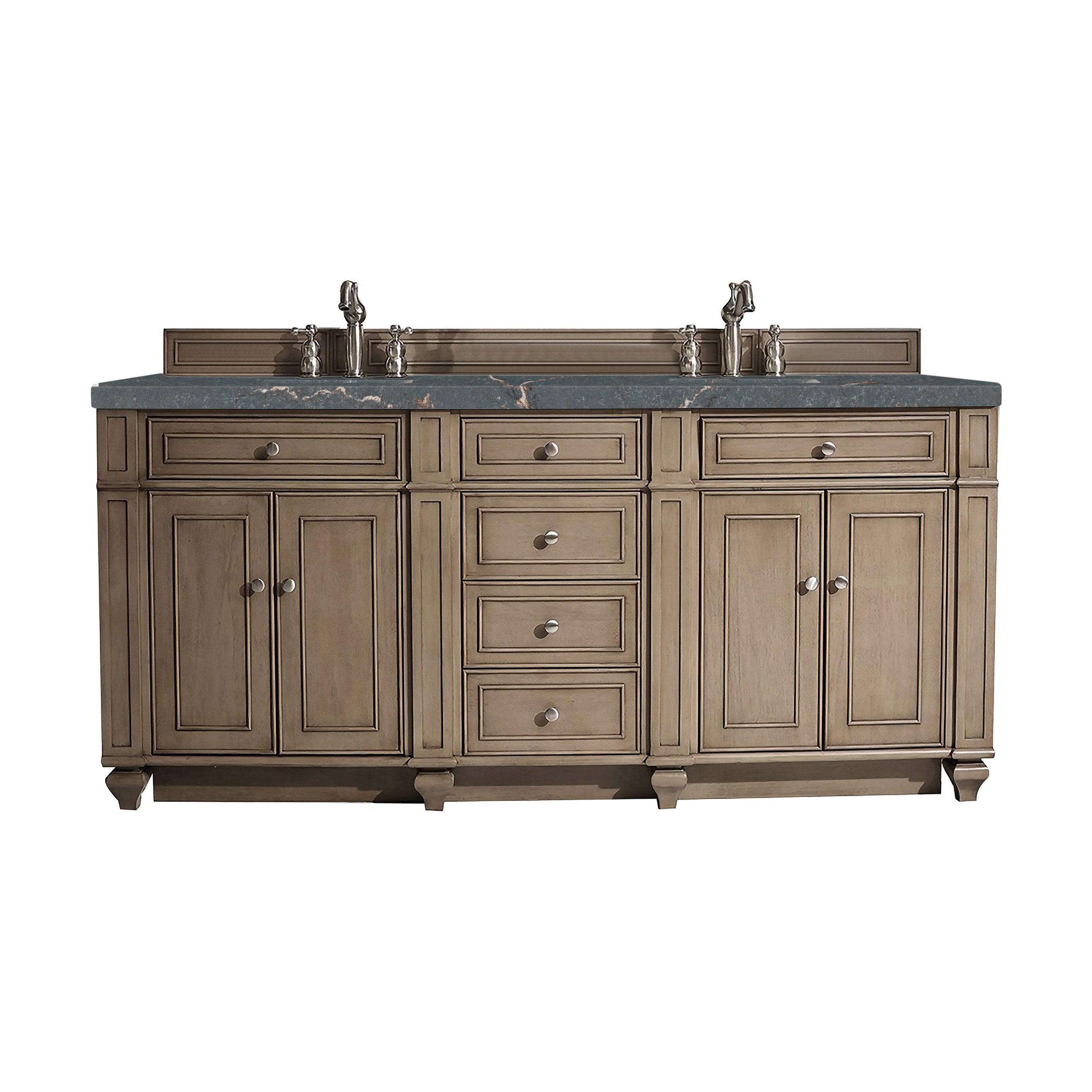 James Martin Vanities Bristol 72" Double Vanity - Whitewashed Walnut