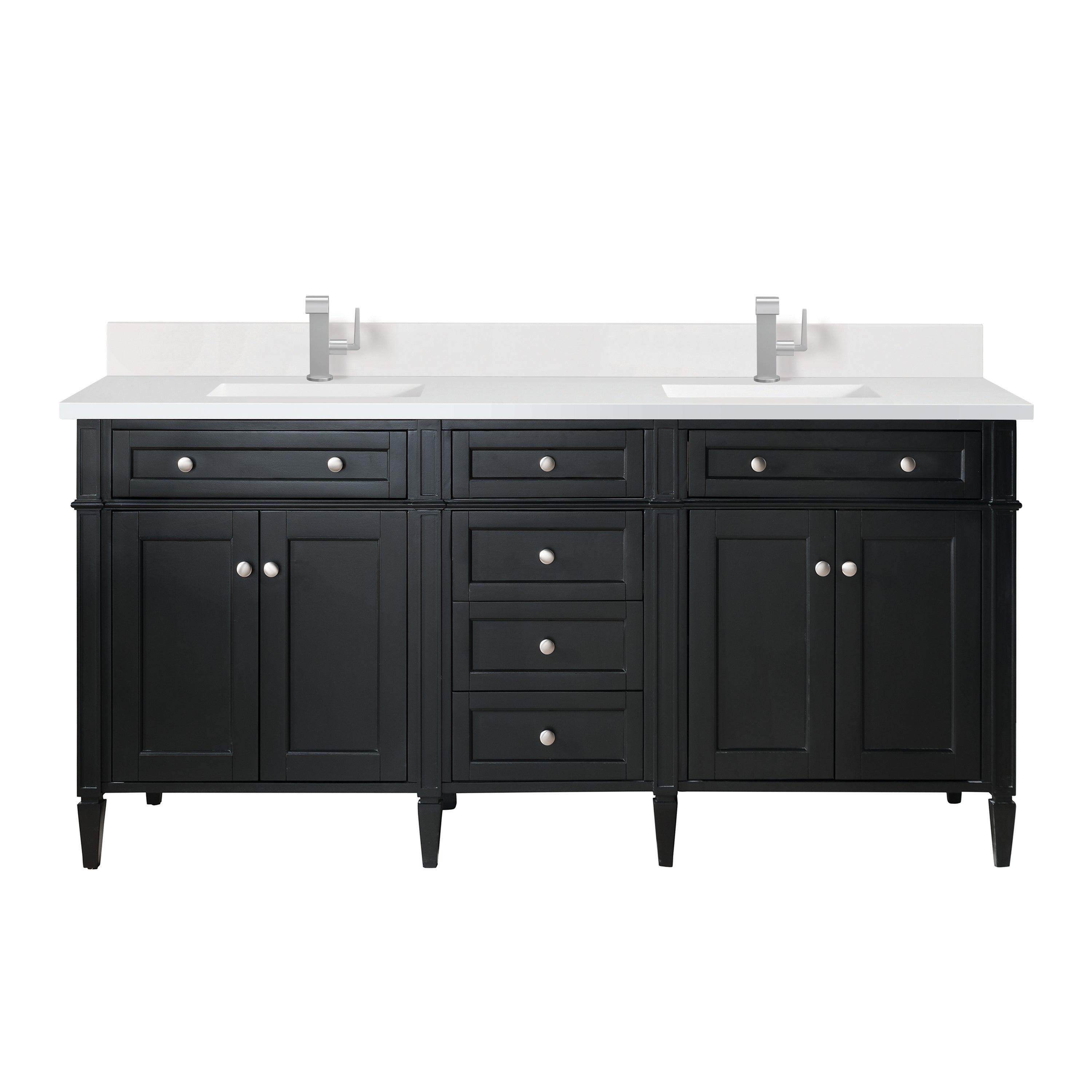 James Martin Vanities Brittany 72" Double Vanity - Black Onyx
