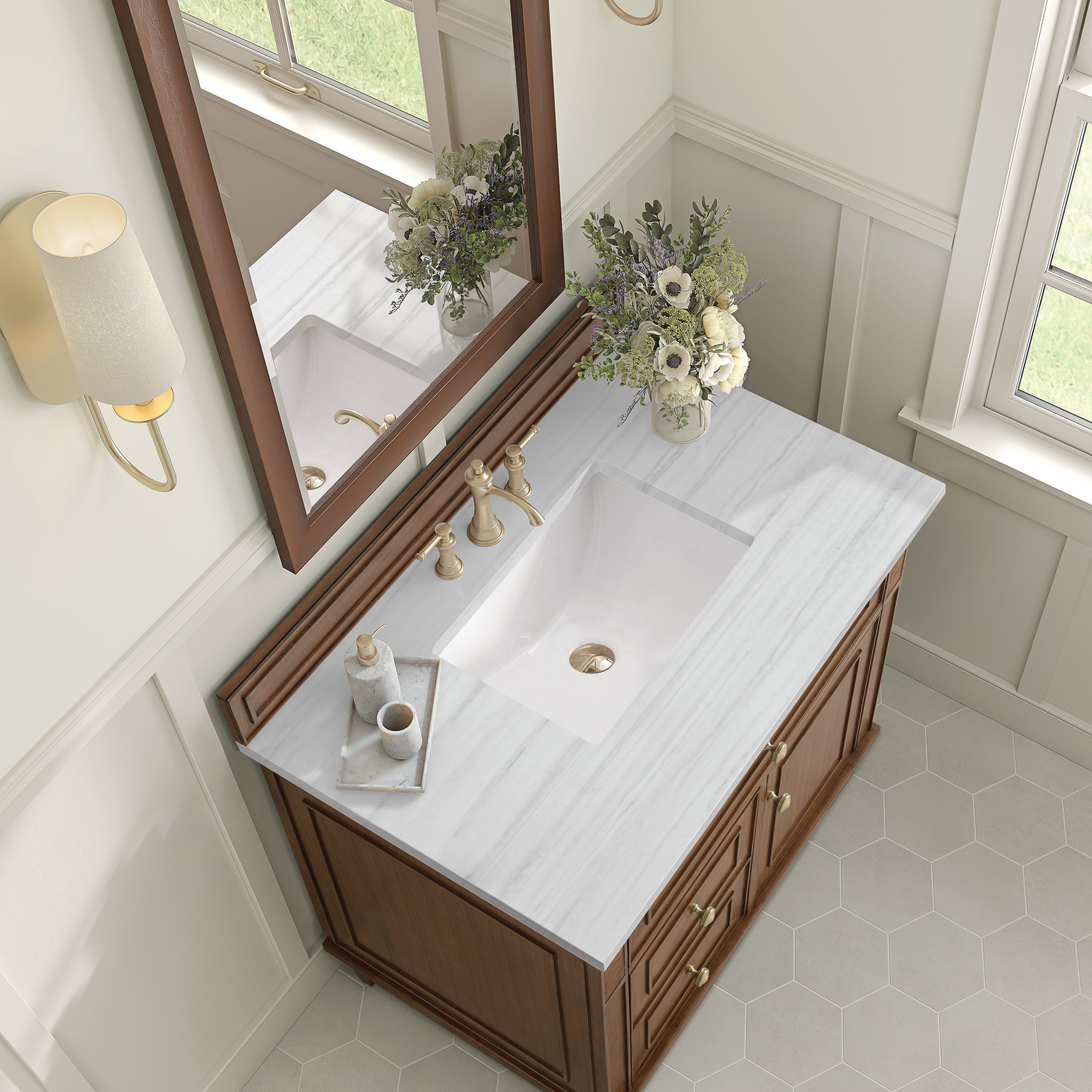 arctic fall solid surface top vanity