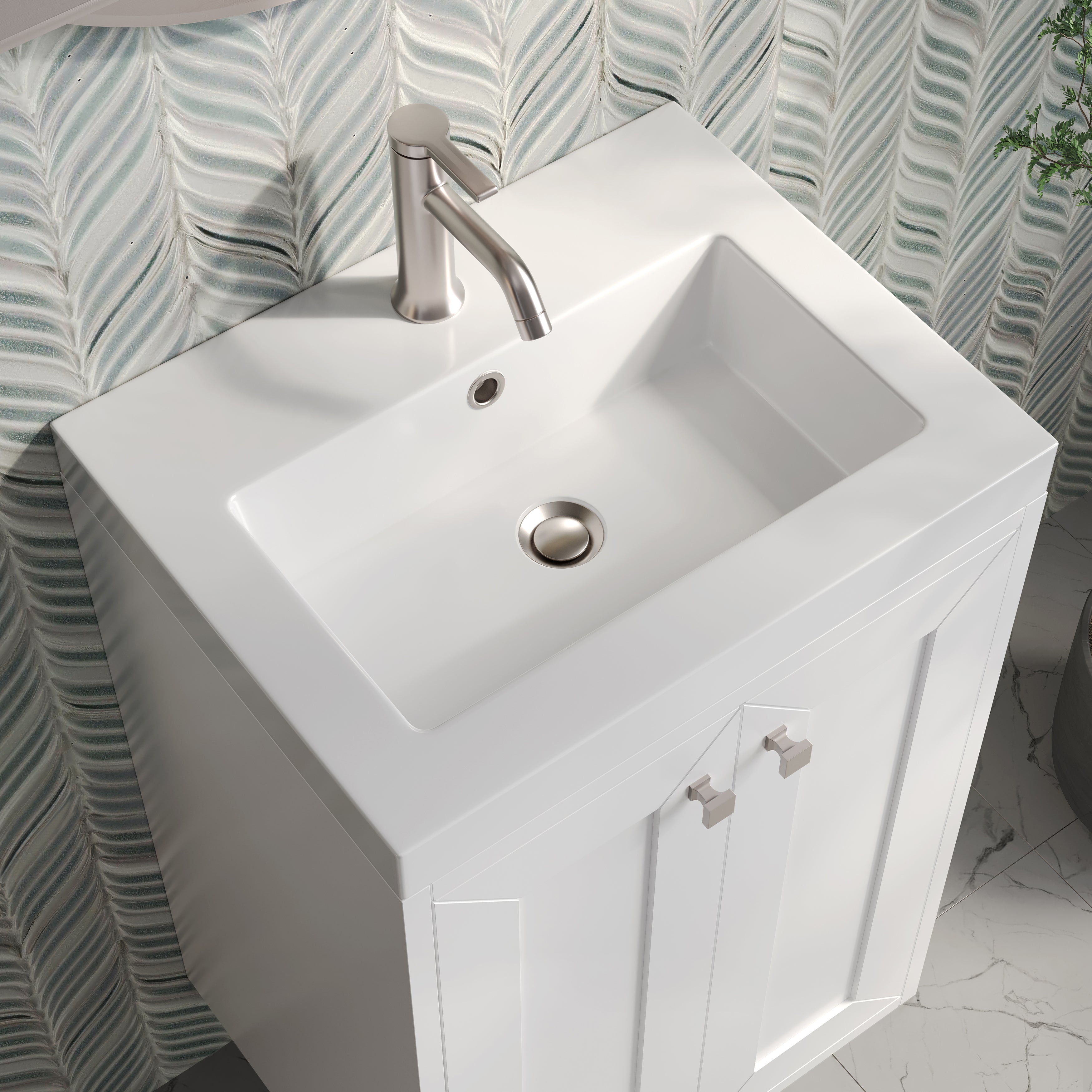 glossy white vanity