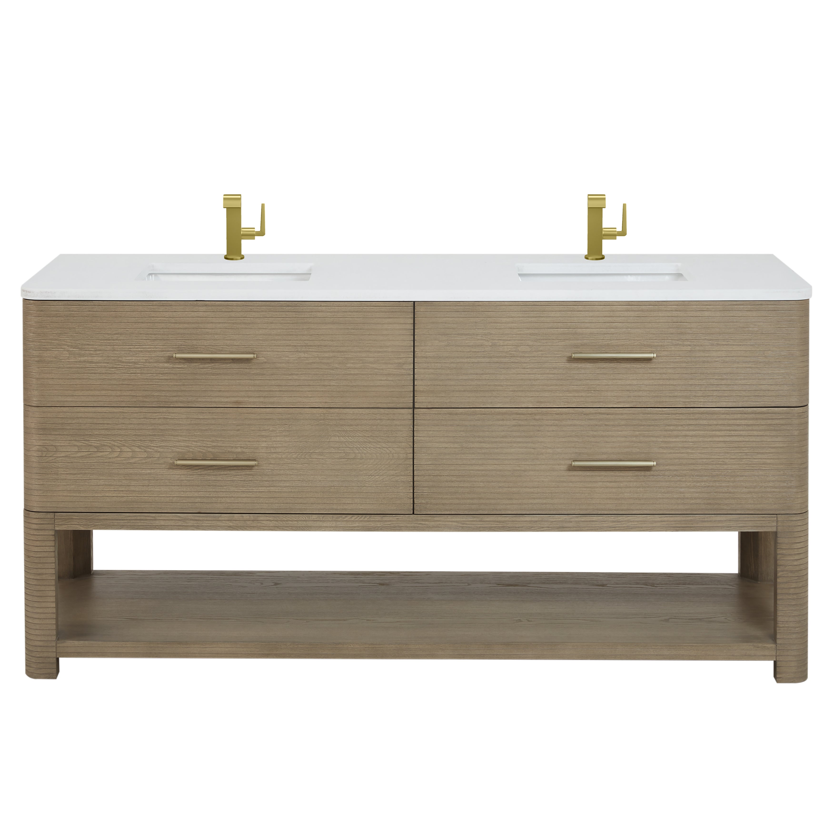 James Martin Vanities Lucian 72" Double Vanity - Pebble Oak