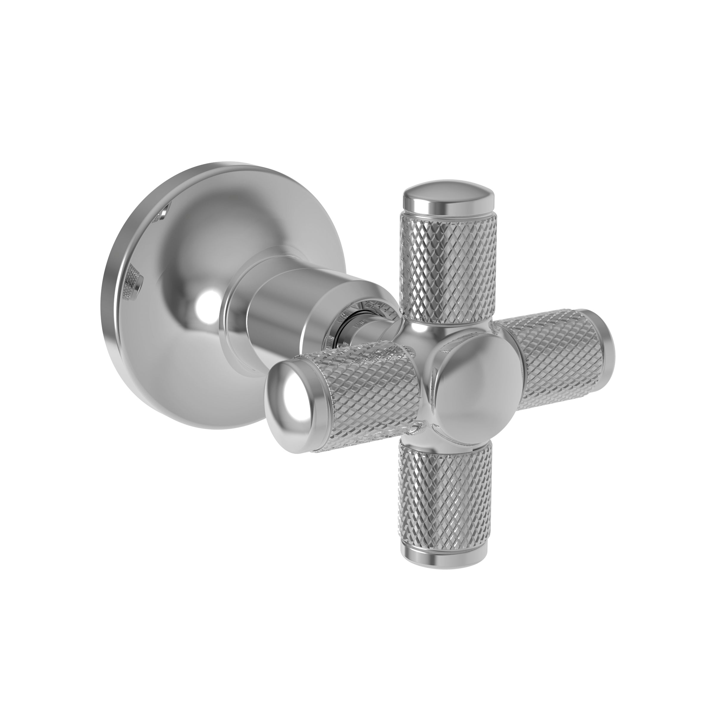 polished chrome flow control handle