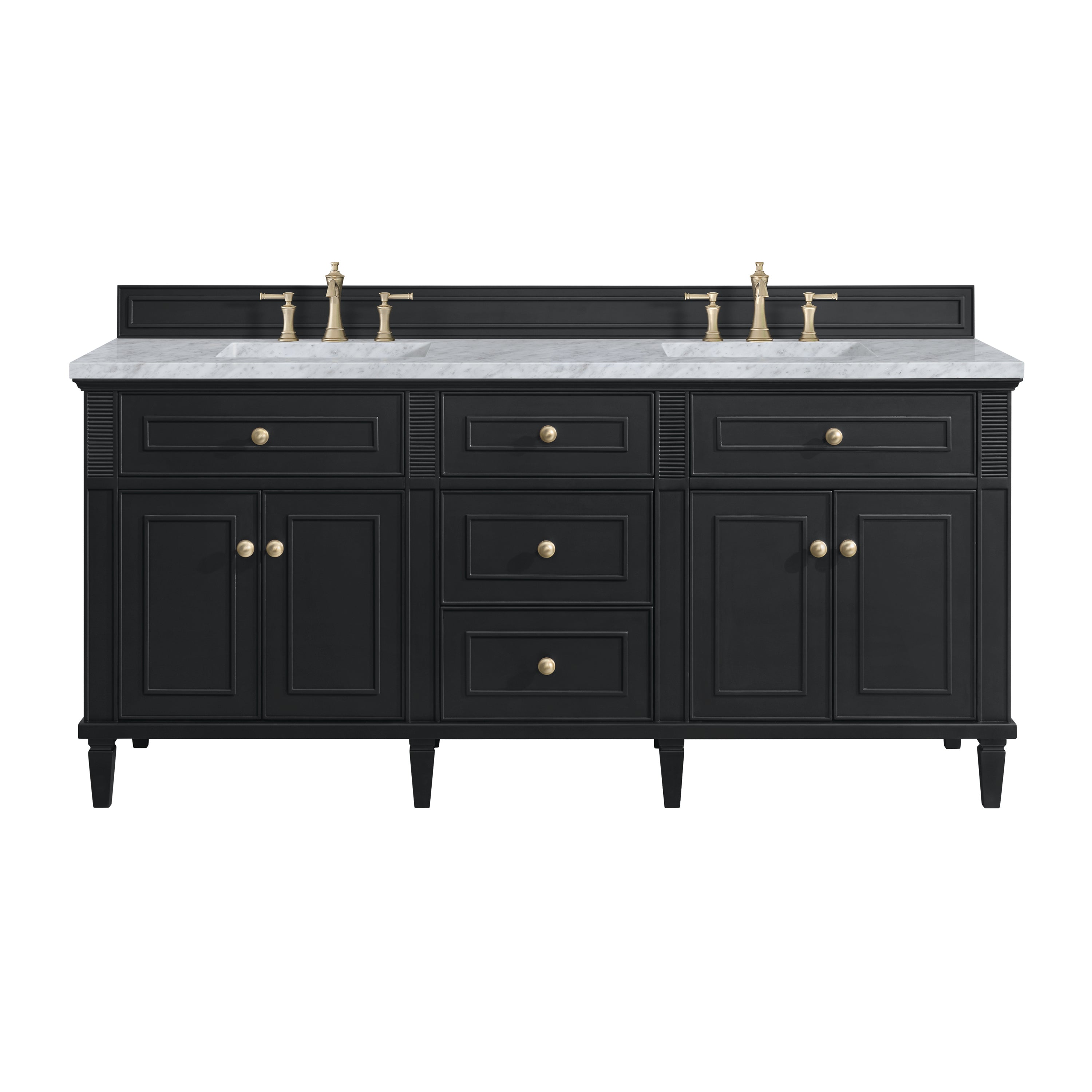 James Martin Vanities Lorelai 72" Double Vanity - Black Onyx