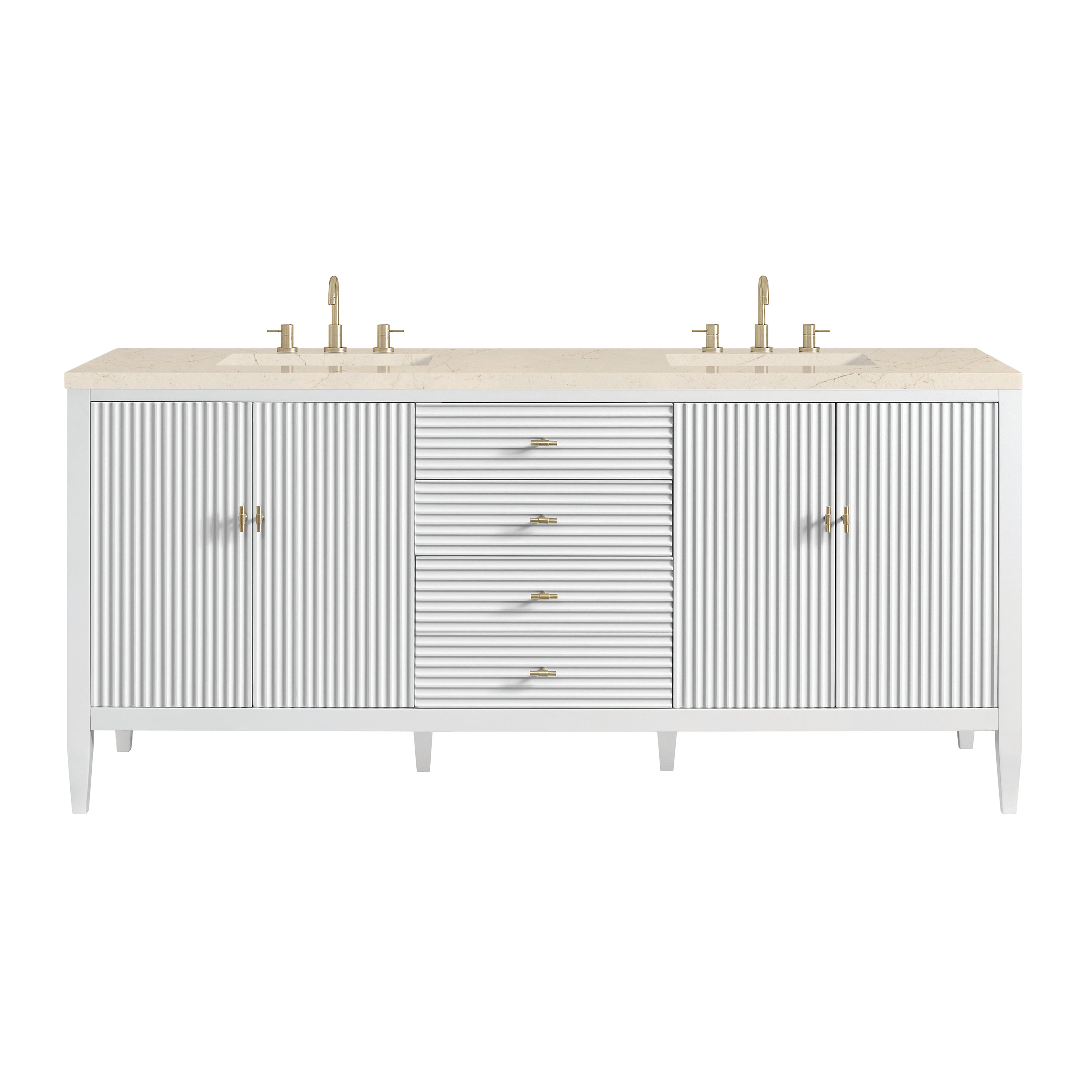 James Martin Vanities Myrrin 72" Double Vanity - Bright White