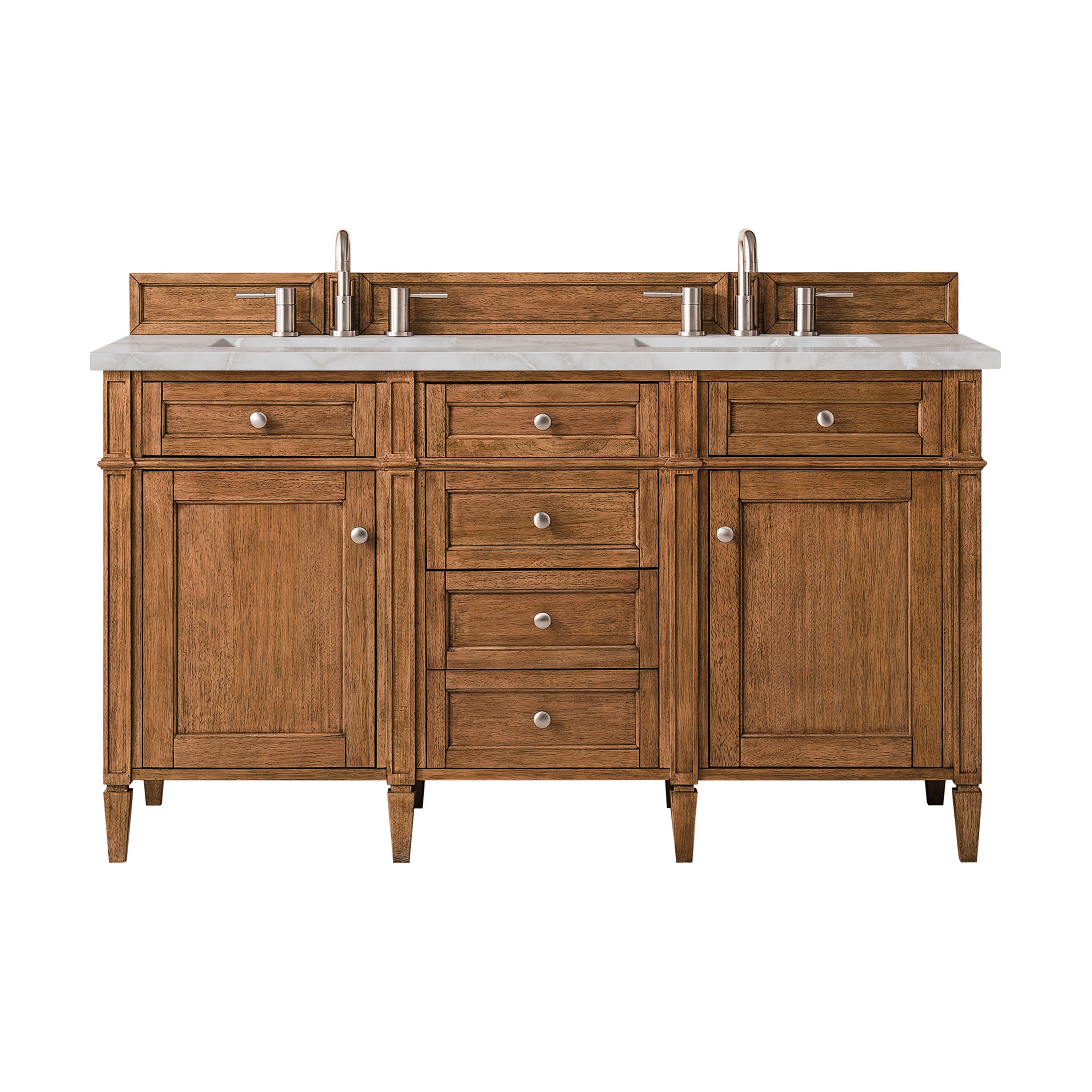James Martin Vanities Brittany 60" Double Vanity - Saddle Brown
