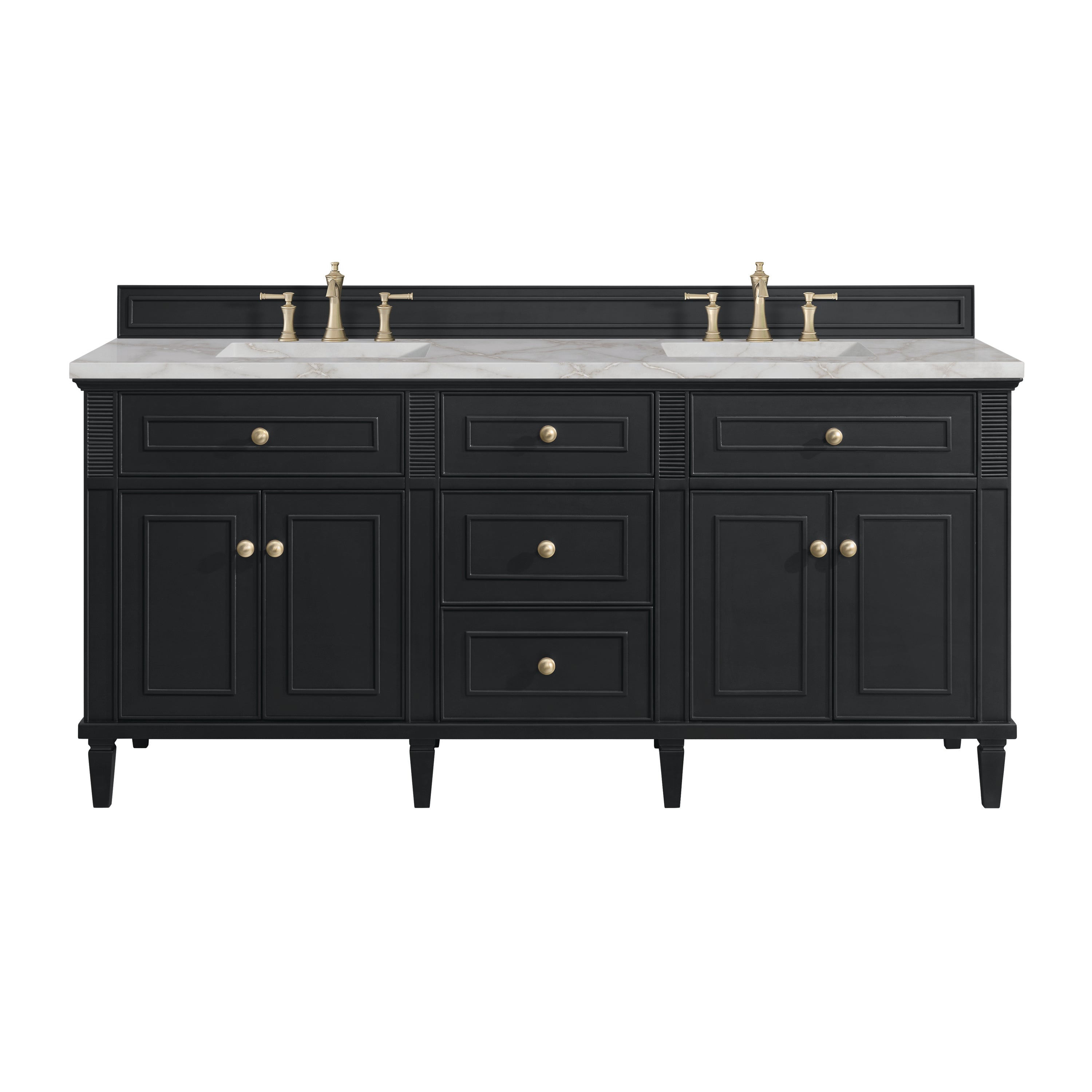 James Martin Vanities Lorelai 72" Double Vanity - Black Onyx