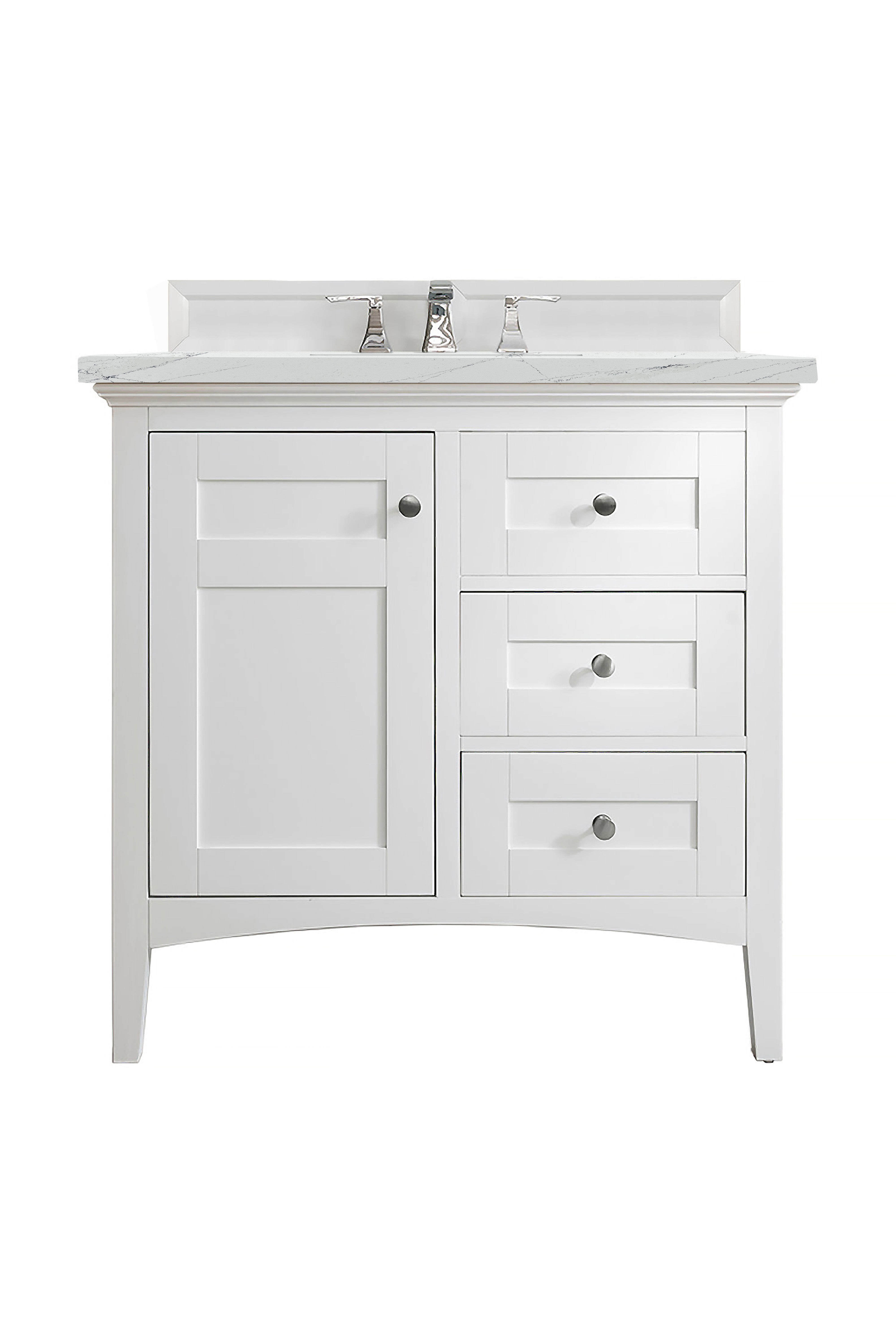 James Martin Vanities Palisades 36" Single Vanity - Bright White