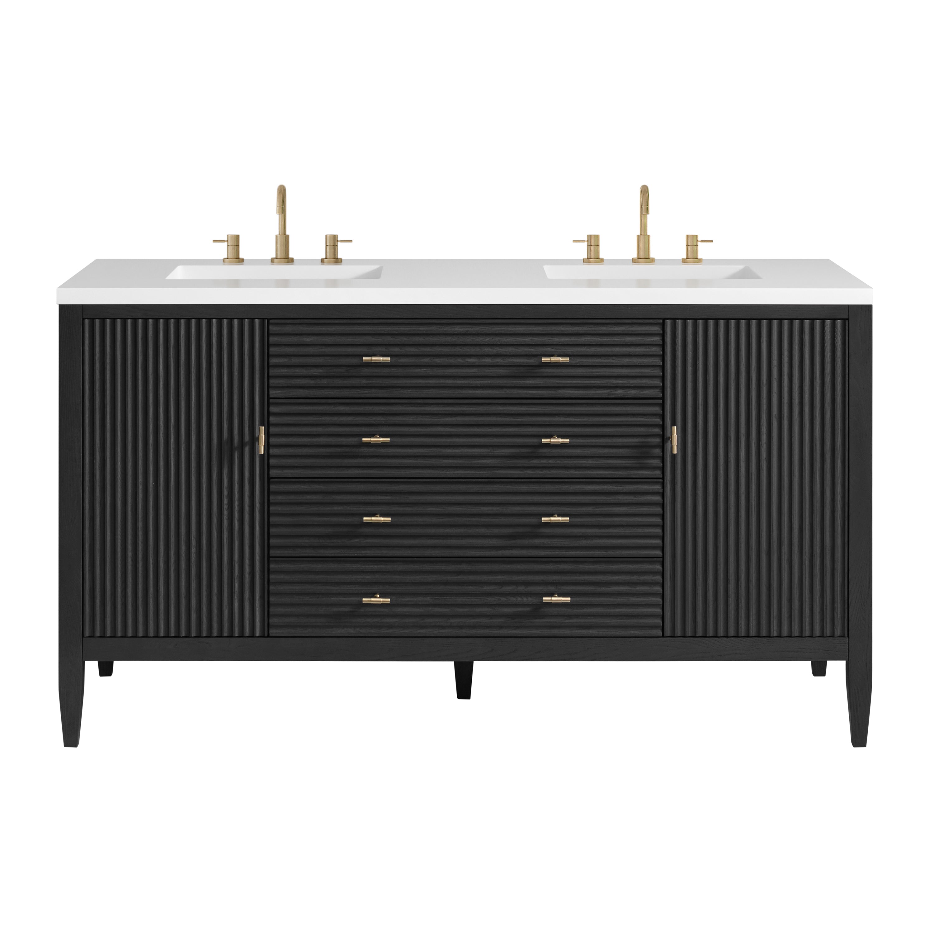 James Martin Vanities Myrrin 60" Double Vanity - Carbon Oak