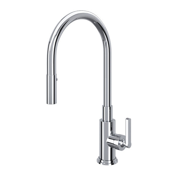 polished chrome kitchen faucet