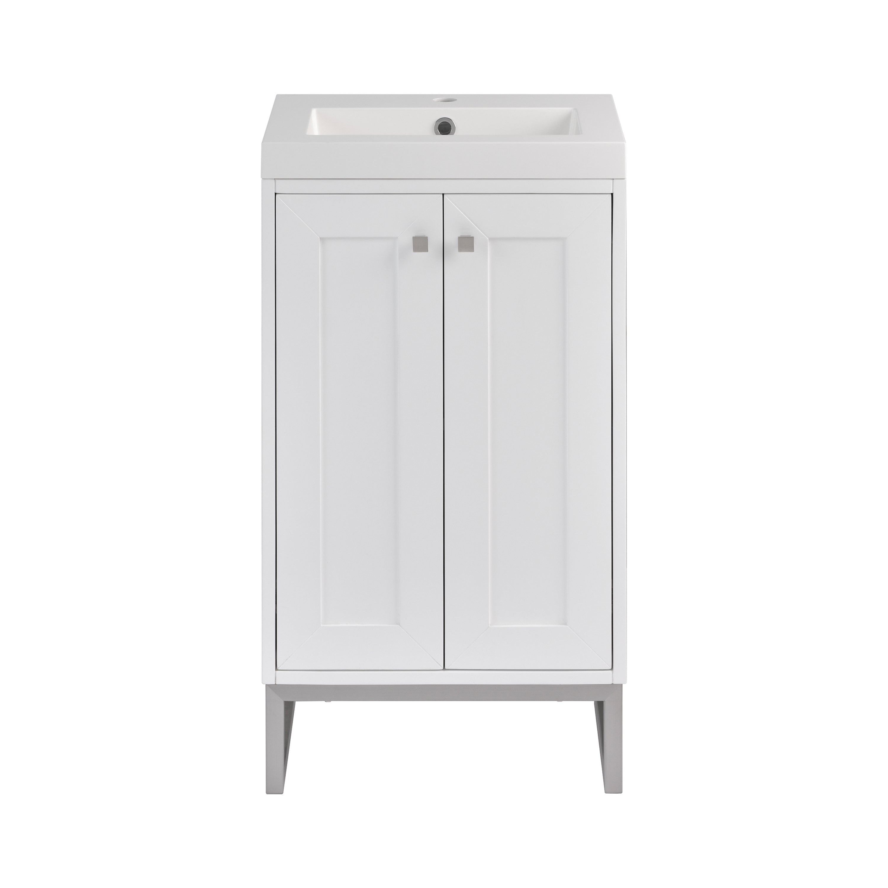 glossy white vanity
