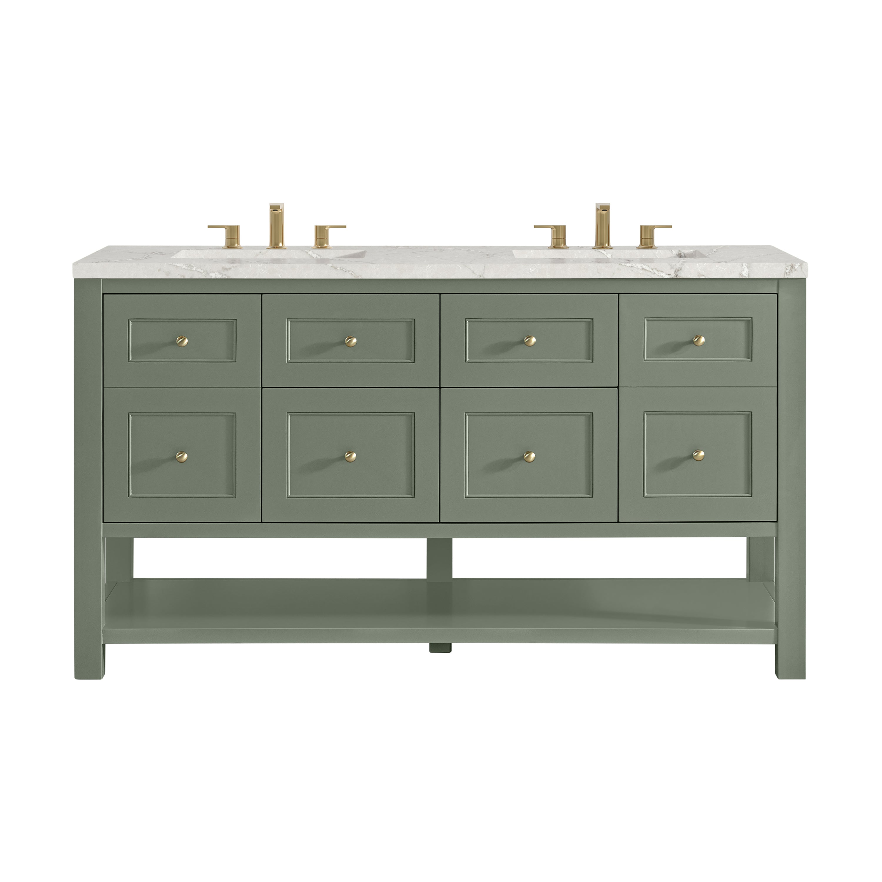 James Martin Vanities Breckenridge 60" Double Vanity - Smokey Celadon