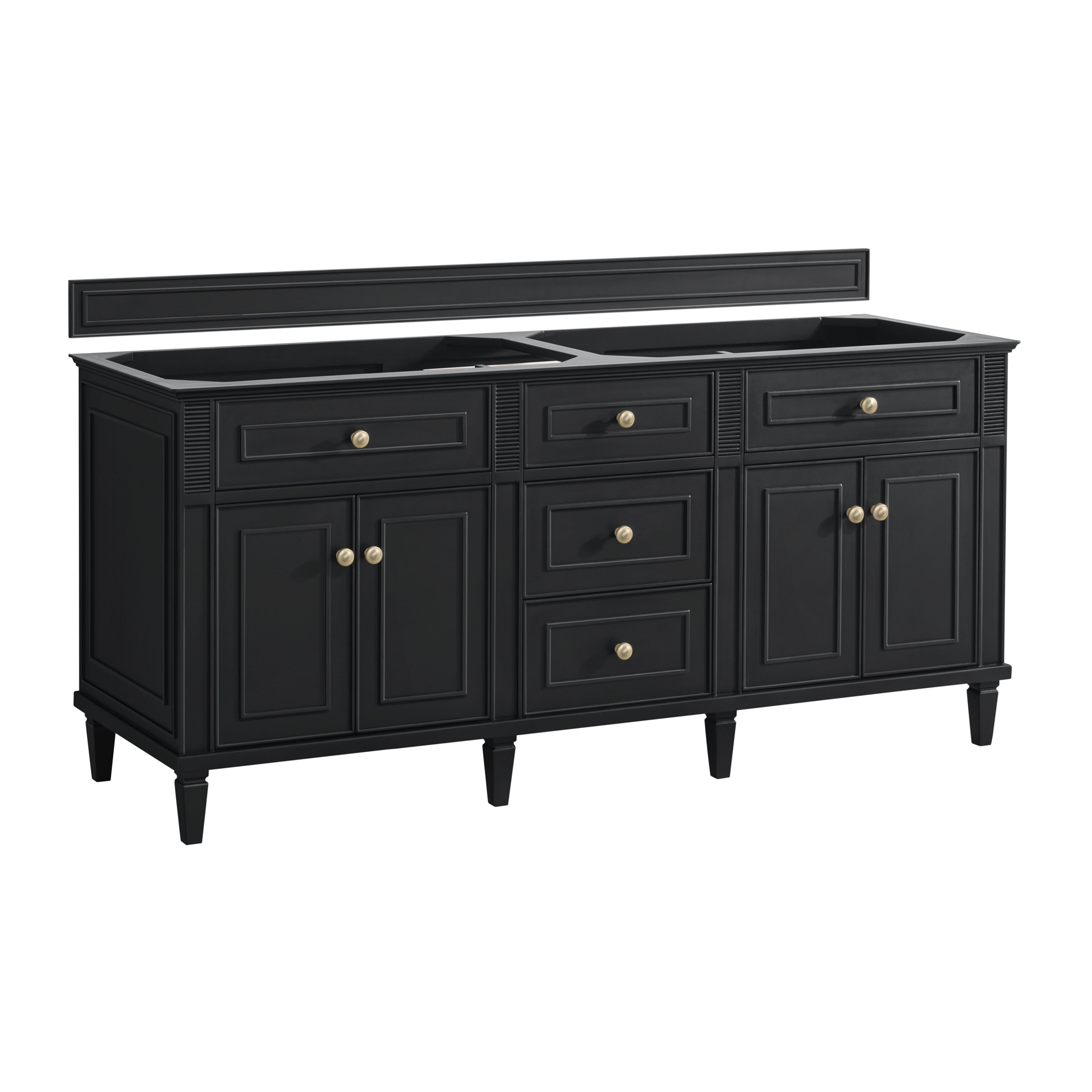 James Martin Vanities Lorelai 72" Double Vanity - Black Onyx