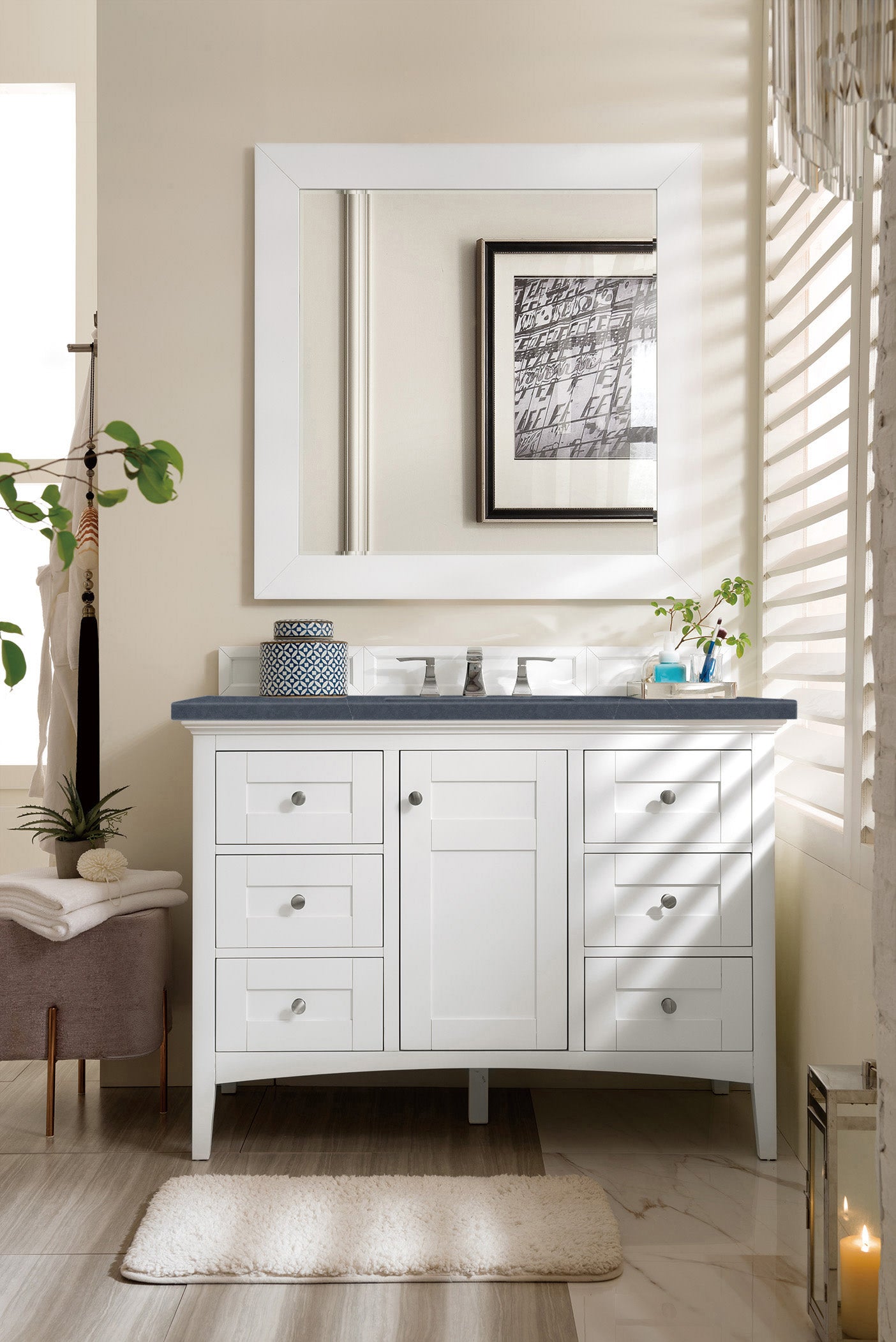 James Martin Vanities Palisades 48" Single Vanity - Bright White