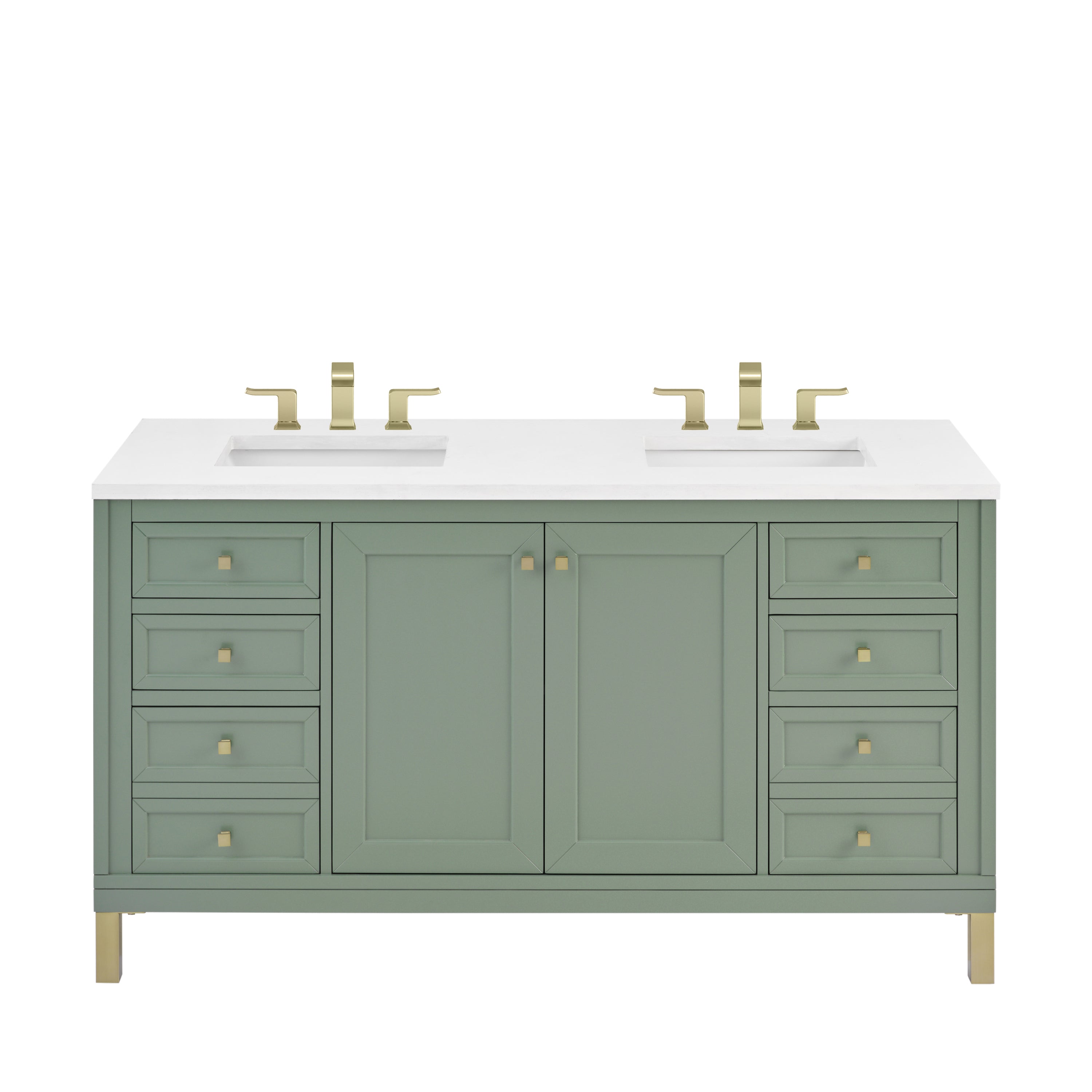 James Martin Vanities Chicago 60" Double Vanity - Smokey Celadon