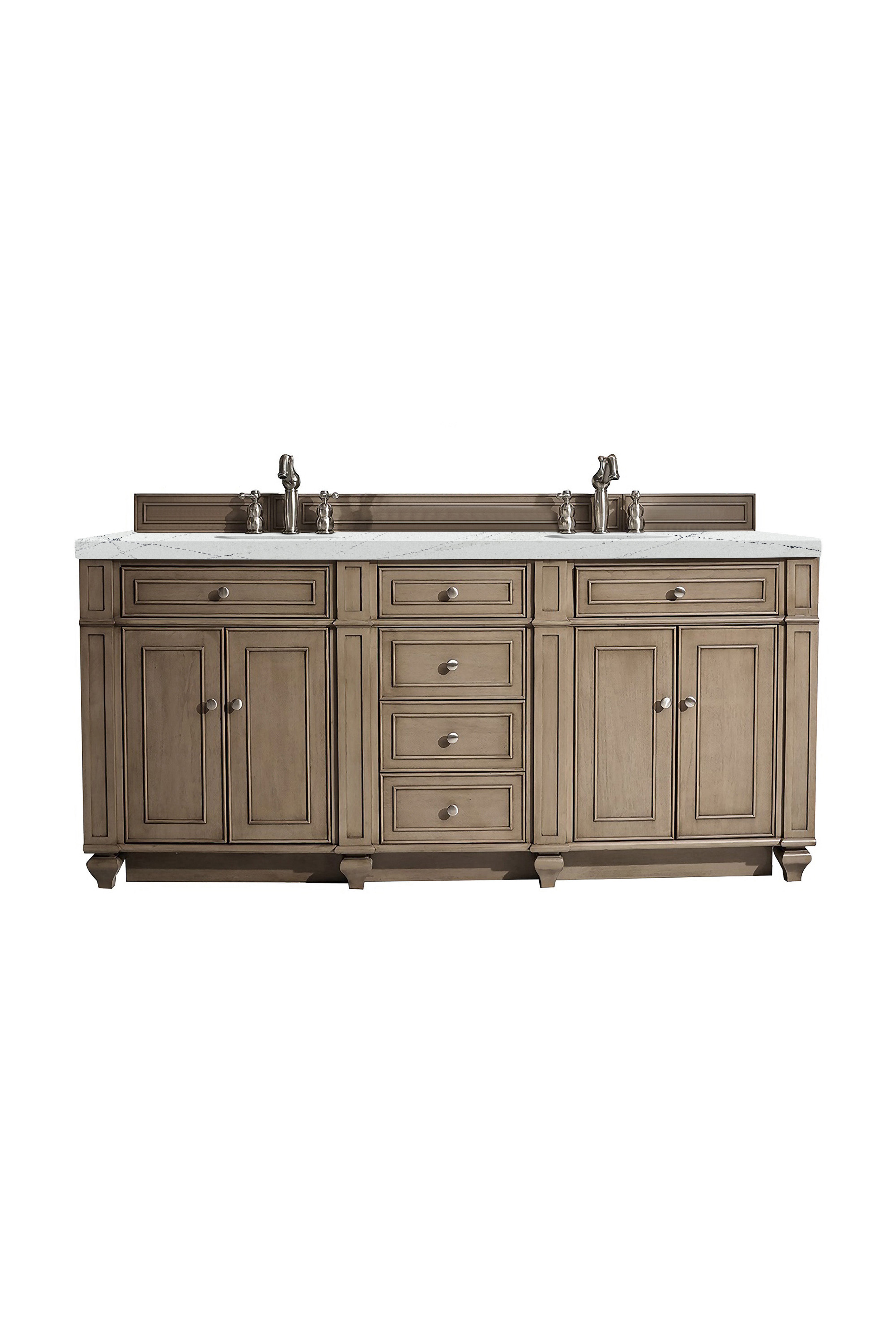 James Martin Vanities Bristol 72" Double Vanity - Whitewashed Walnut