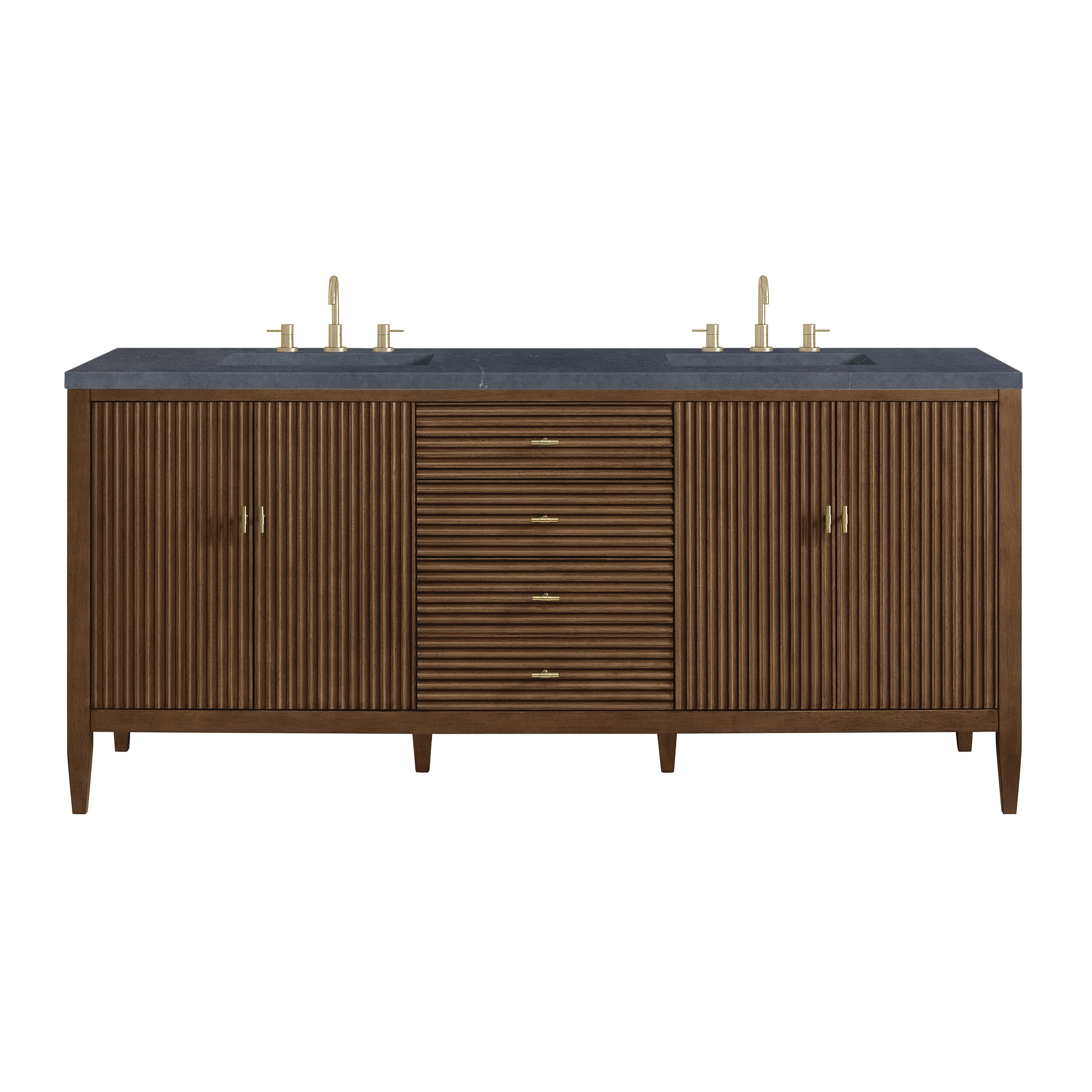 James Martin Vanities Myrrin 72" Double Vanity - Mid Century Walnut