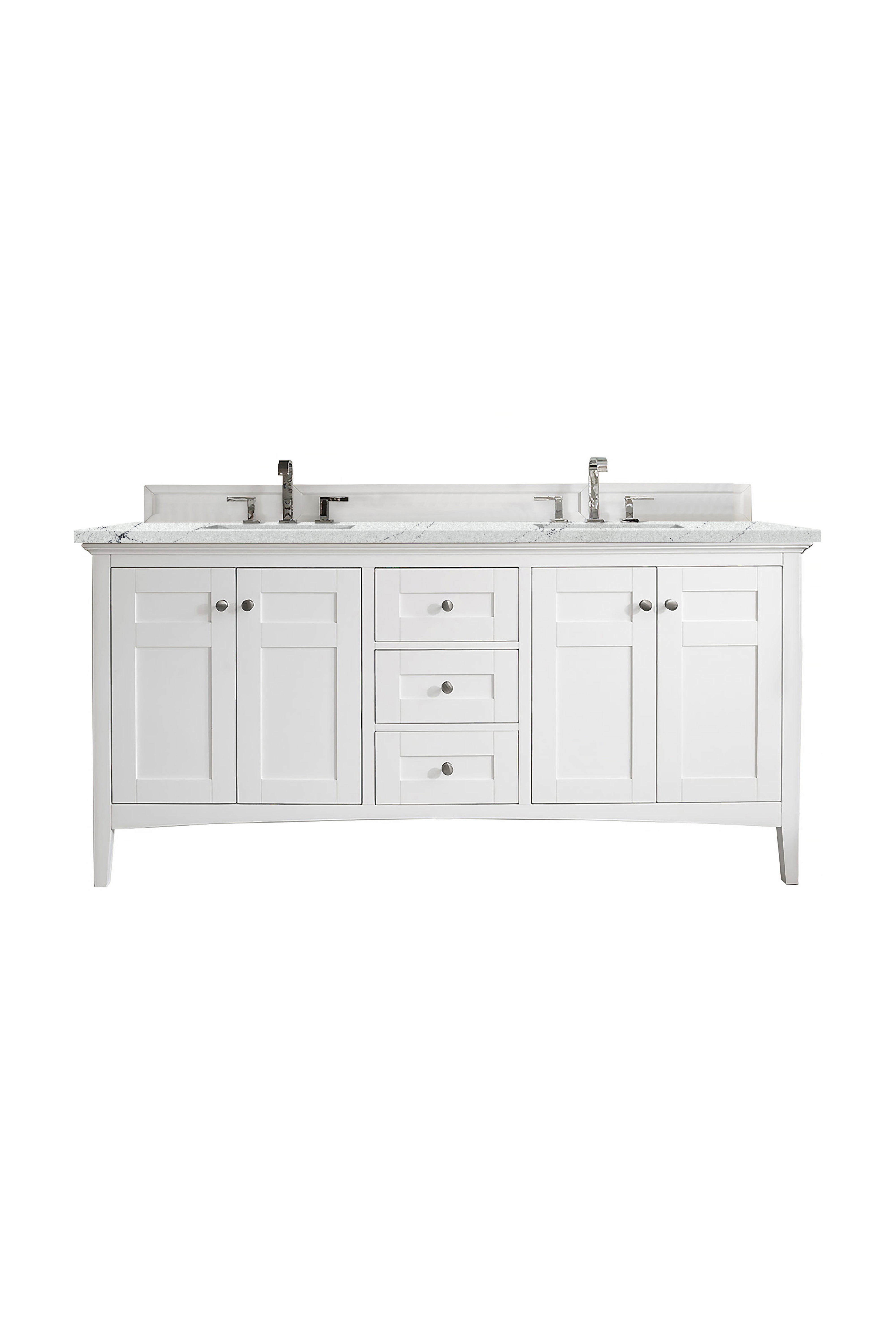 James Martin Vanities Palisades 72" Double Vanity - Bright White