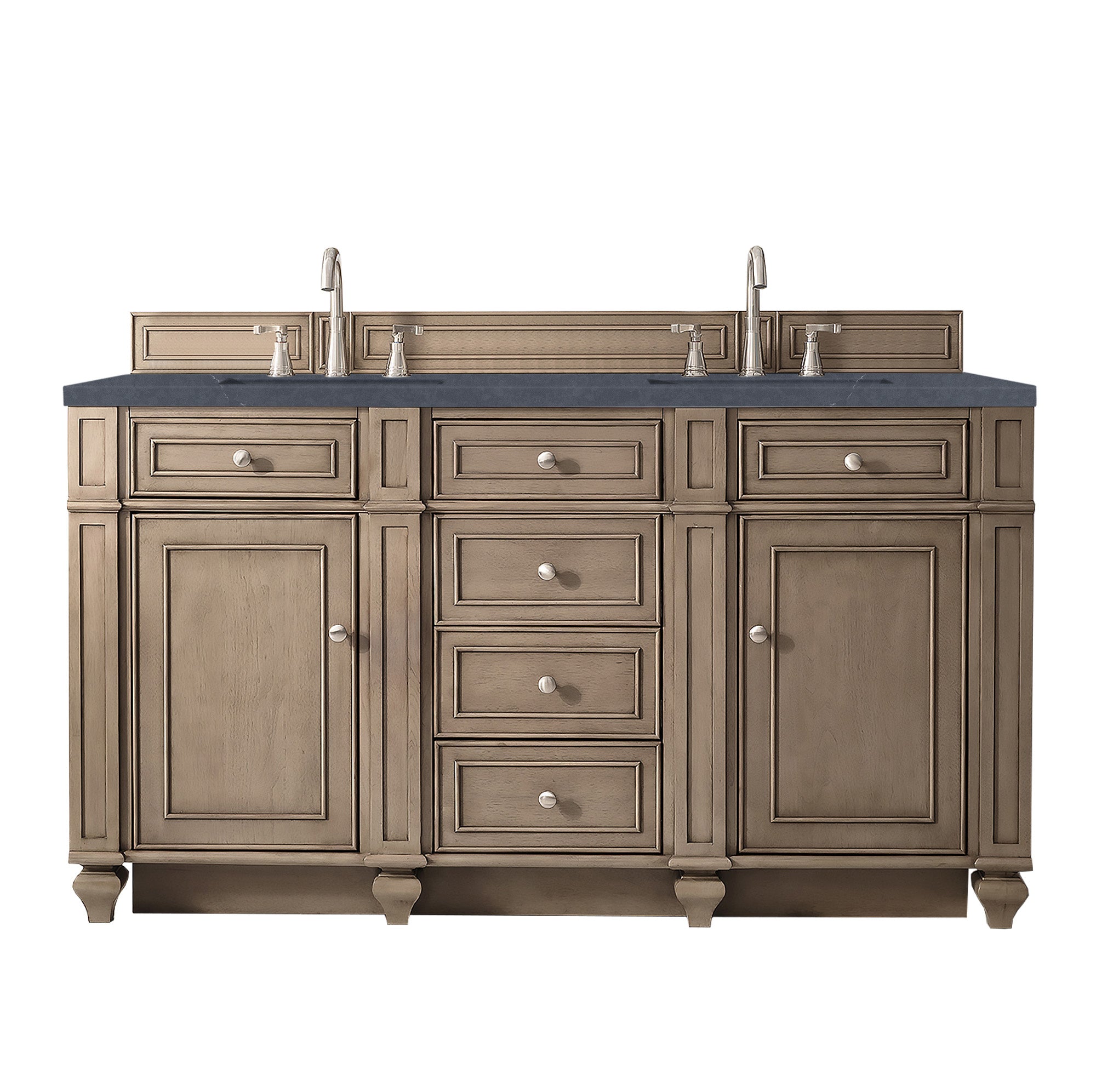 James Martin Vanities Bristol 60" Double Vanity - Whitewashed Walnut
