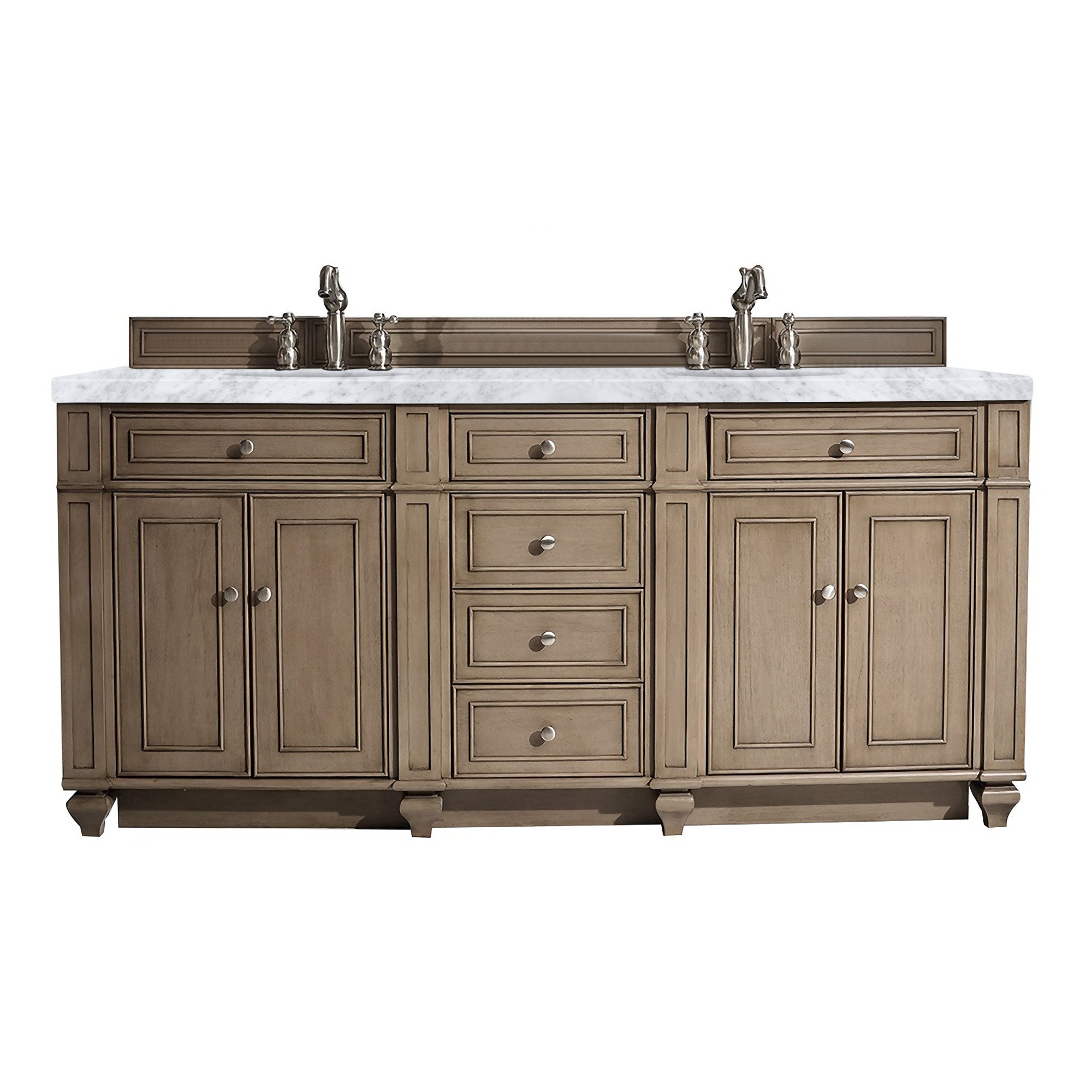 James Martin Vanities Bristol 72" Double Vanity - Whitewashed Walnut