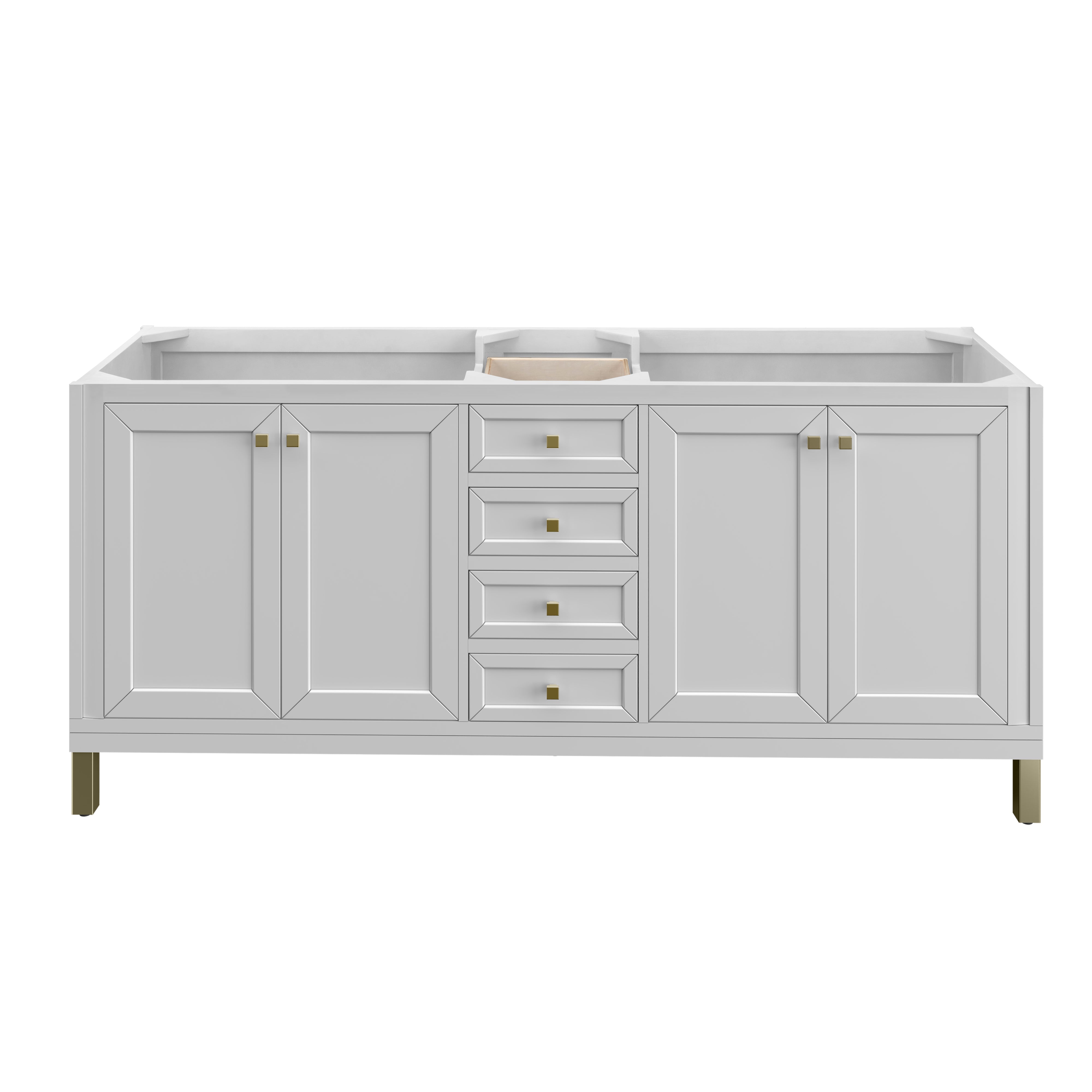 James Martin Vanities Chicago 72" Double Vanity - Glossy White
