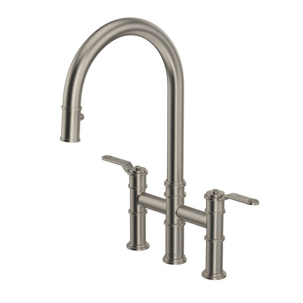 Rohl Armstrong Pull-Down Bridge Kitchen Faucet with C-Spout