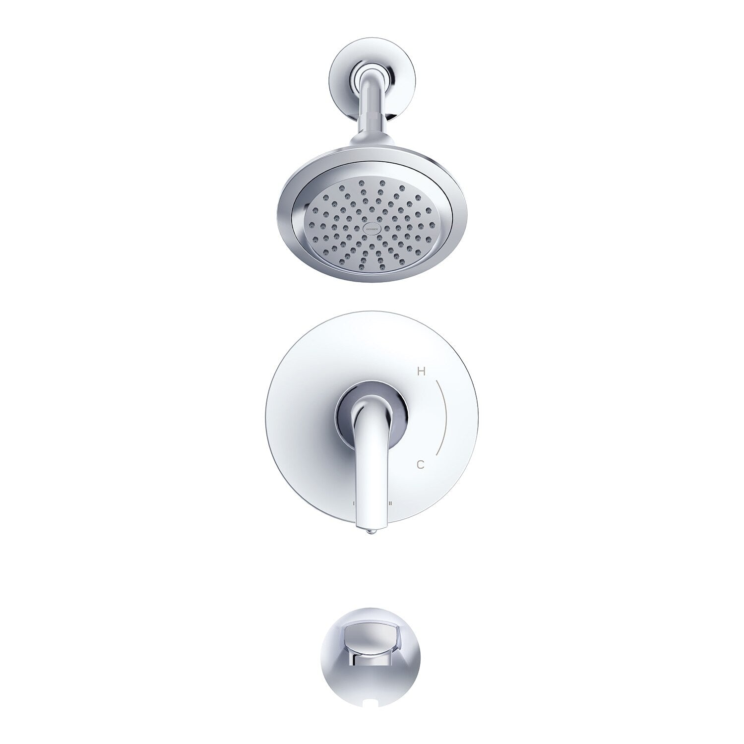 Danze by Gerber Lemora 1H Tub and Shower Trim Kit and Treysta Cartridge with Diverter on Valve 1.75gpm