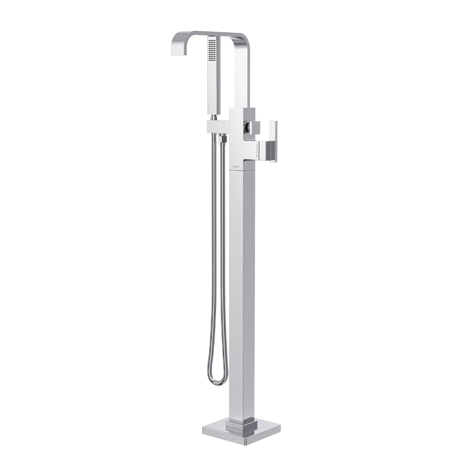 Danze by Gerber Square Floor Mount Tub Filler Trim Kit with Rectangular Handshower 1.75gpm